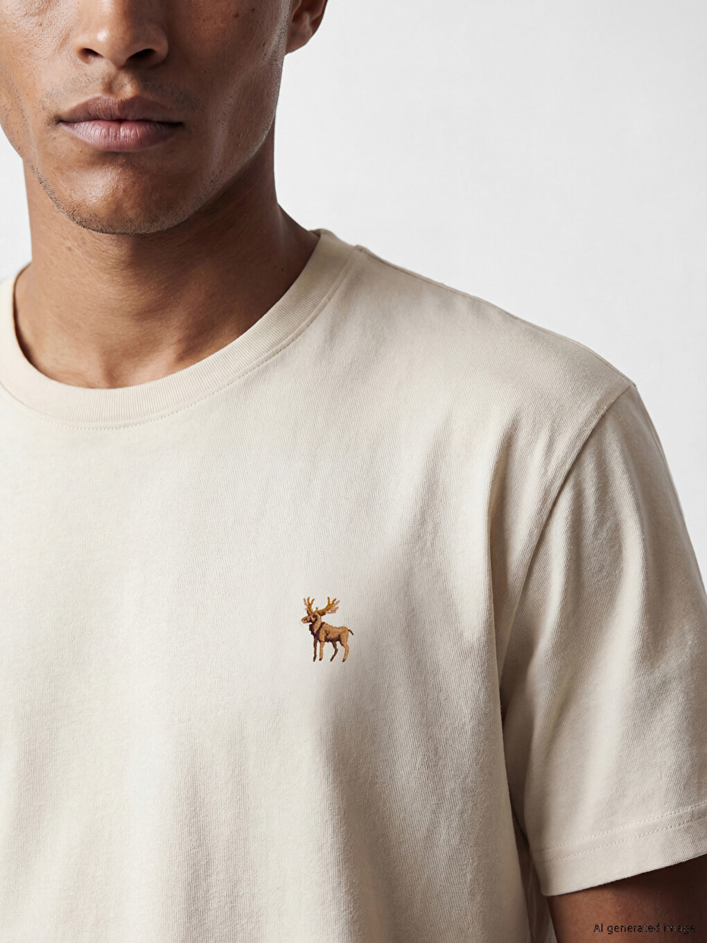 Crew Neck Embroidered Men's T-Shirt-2
