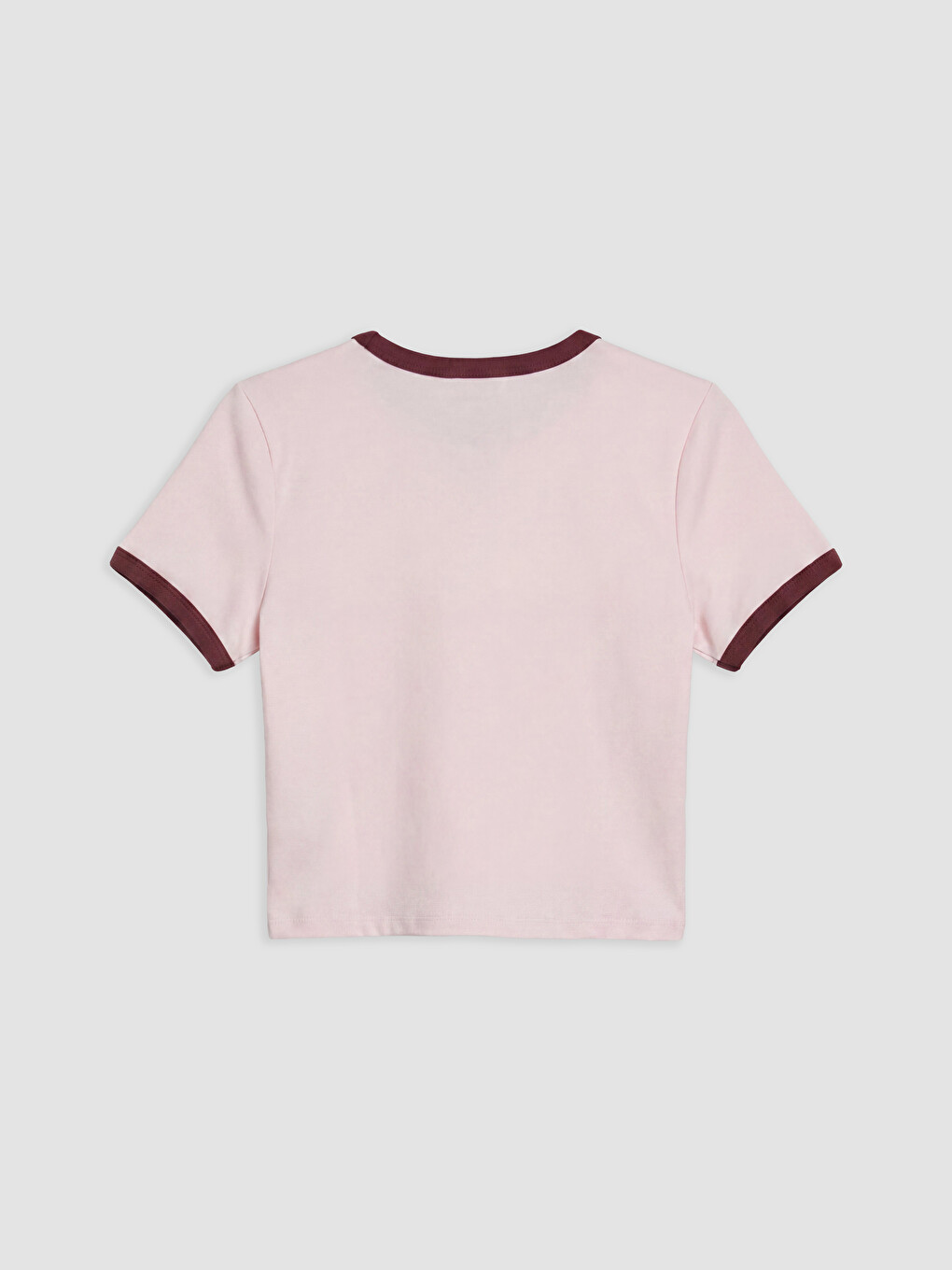 Pembe Bisiklet Yaka Malibu Baskılı Kadın Tişört-1
