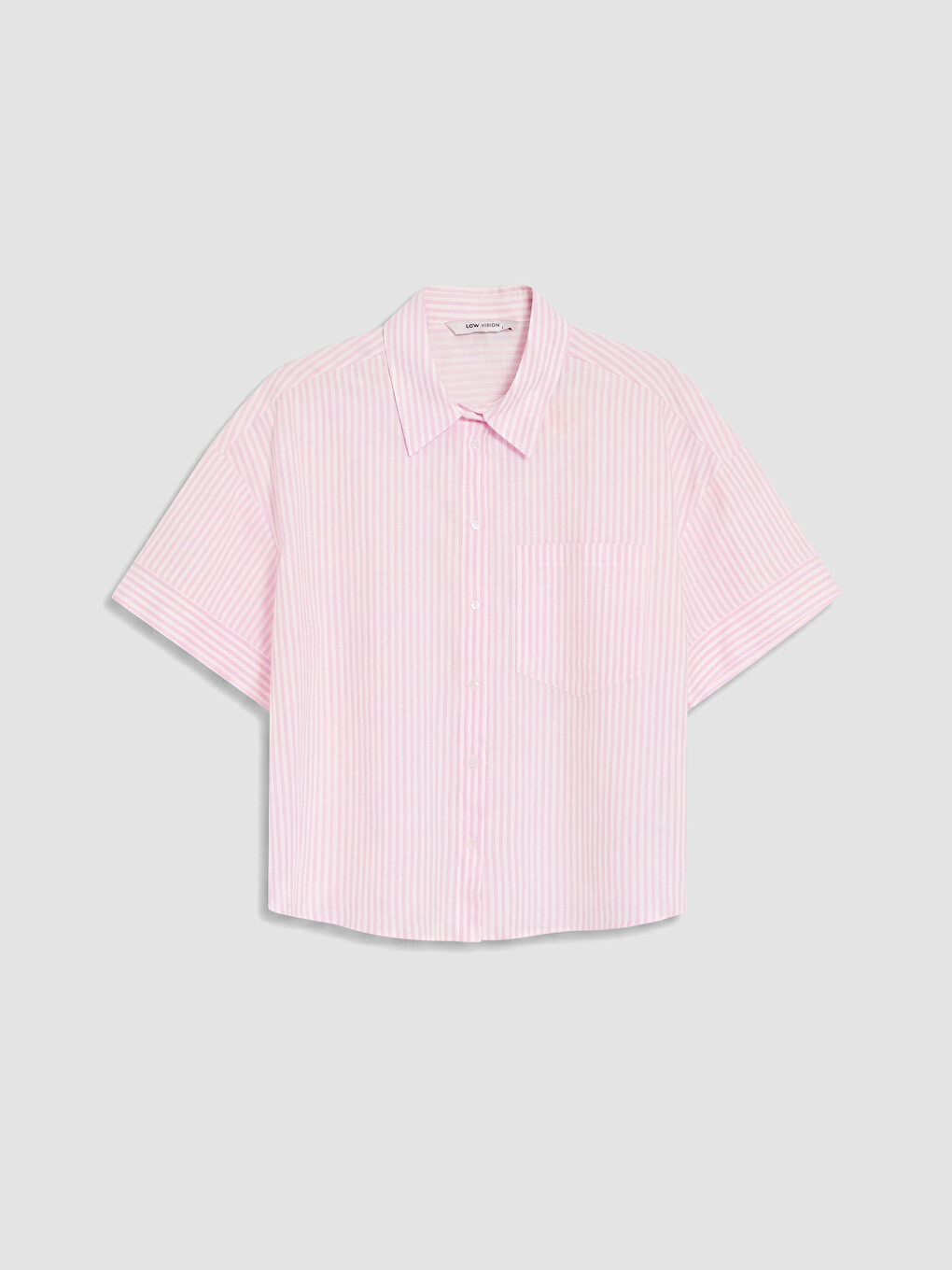 Pembe Çizgili Oversize Kadın Gömlek