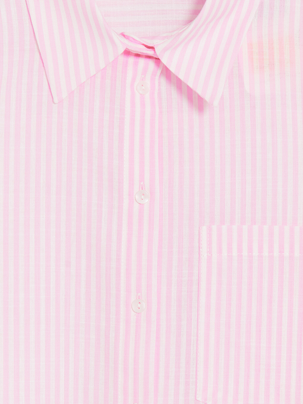 Pembe Çizgili Oversize Kadın Gömlek-1