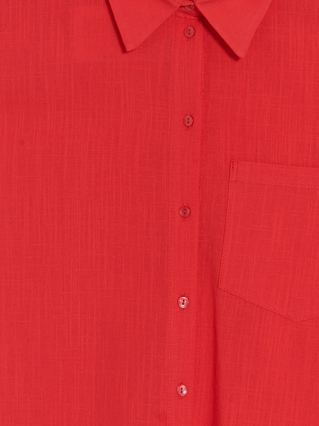 Kırmızı Oversize Poplin Kadın Gömlek-1