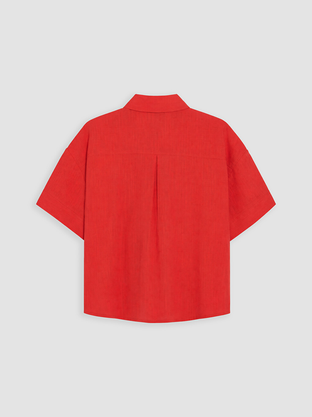 Kırmızı Oversize Poplin Kadın Gömlek-2