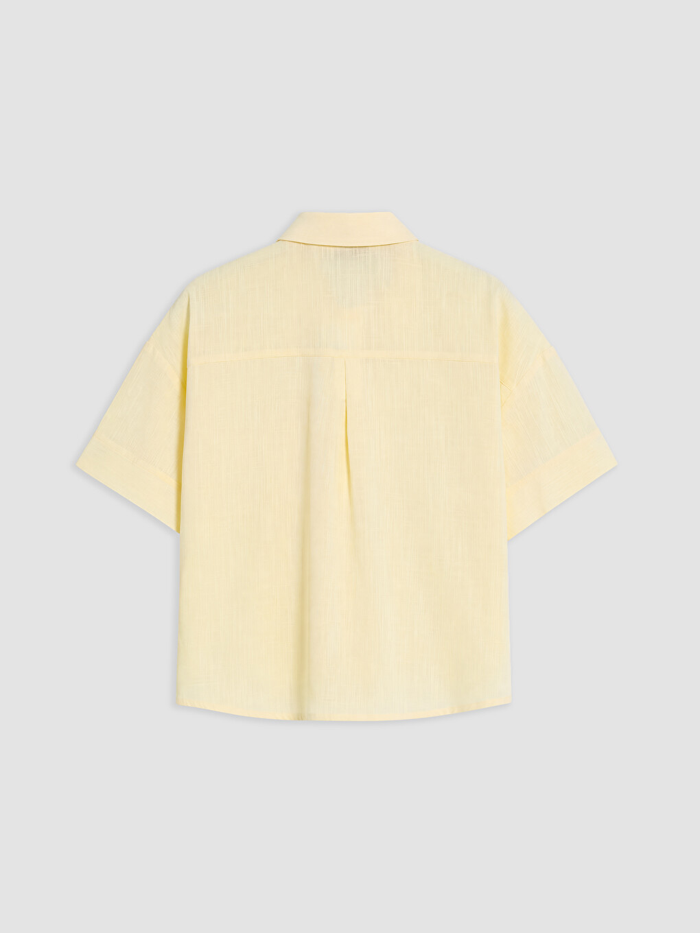 Sarı Oversize Poplin Kadın Gömlek-1