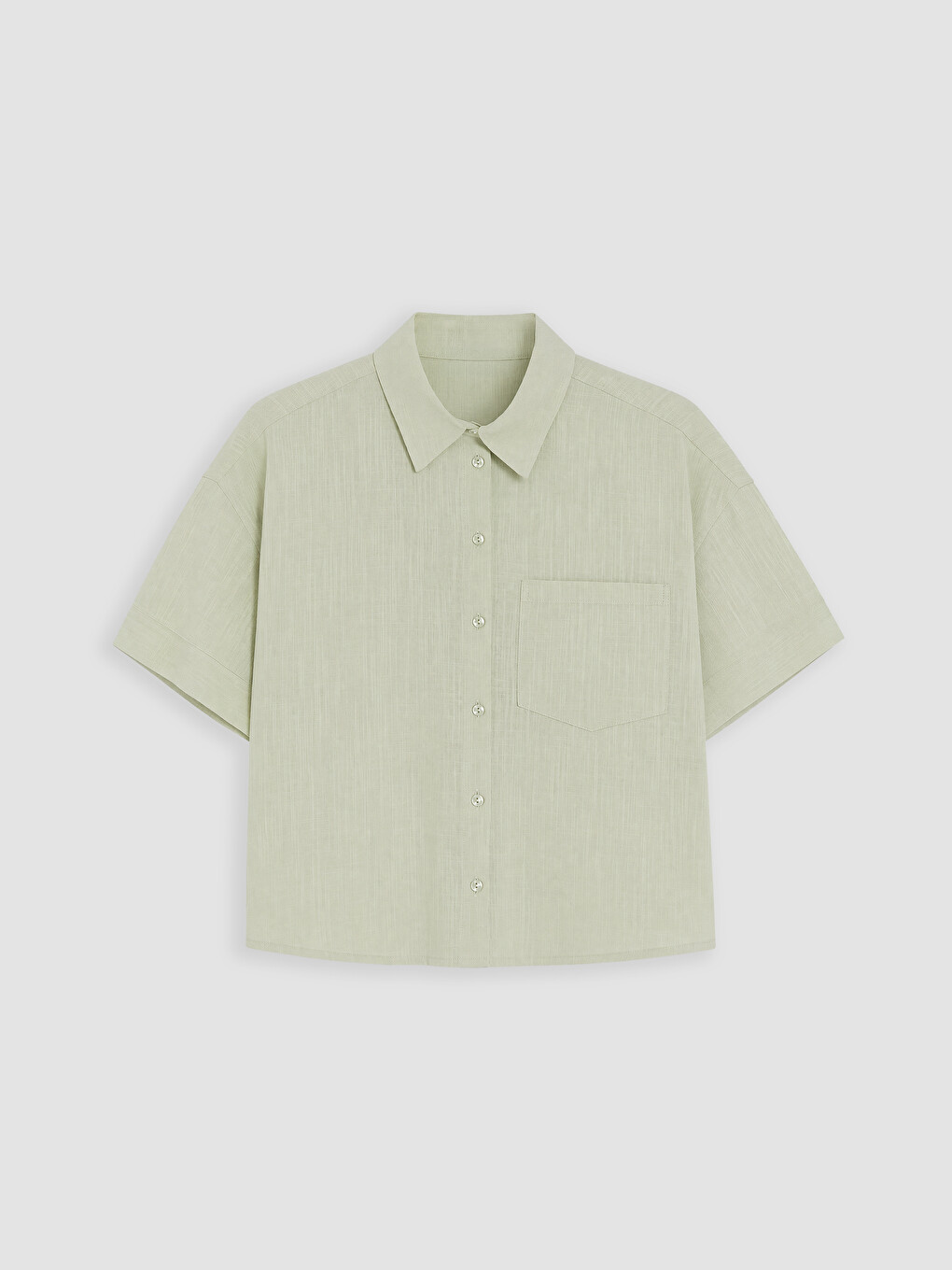 Yeşil Oversize Poplin Kadın Gömlek