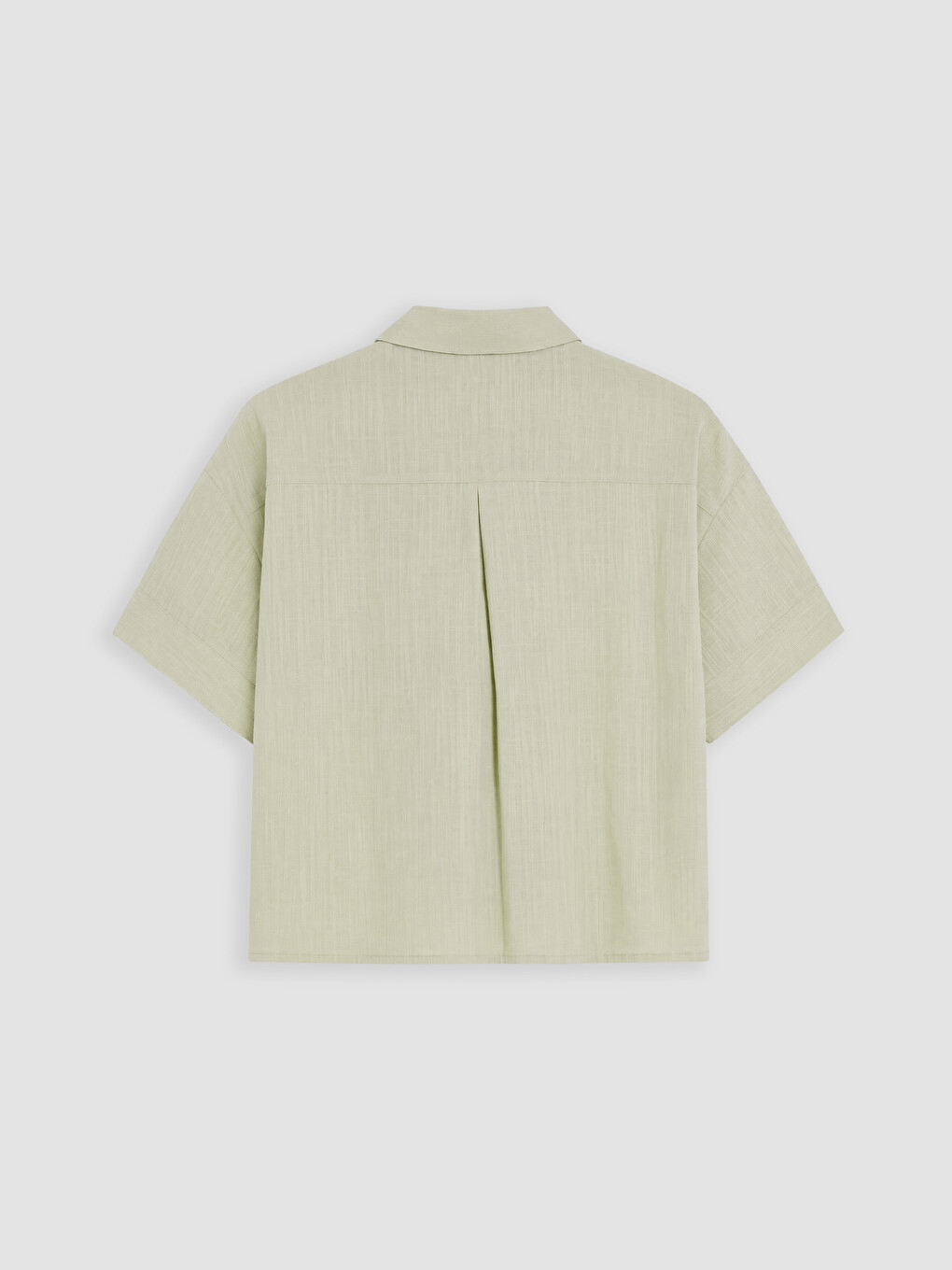 Yeşil Oversize Poplin Kadın Gömlek-2