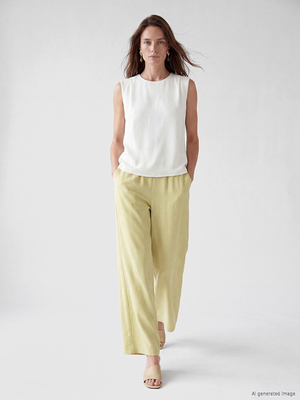 Elastic Waist Modal Blend Women's Trousers