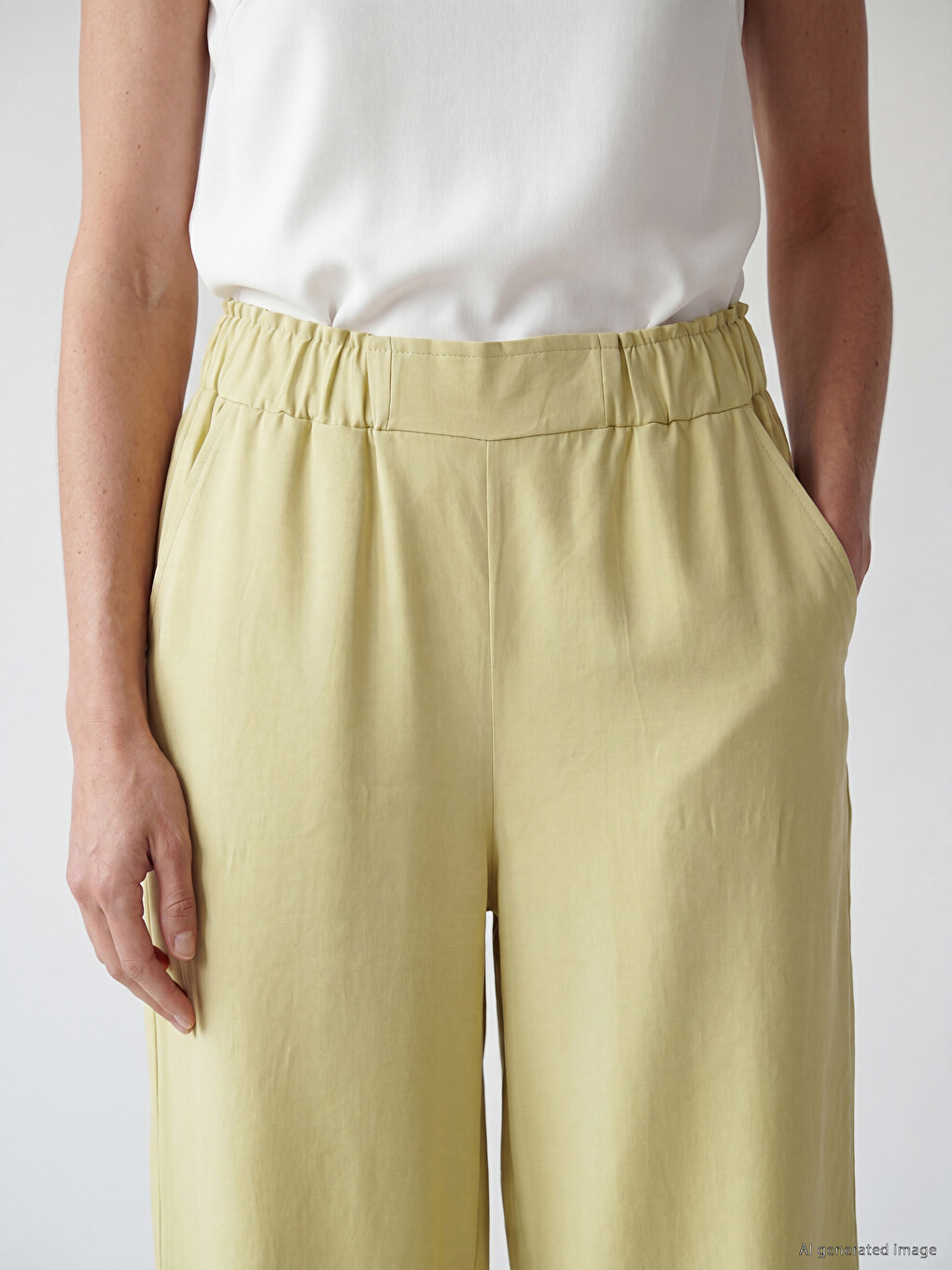 Elastic Waist Modal Blend Women's Trousers-2