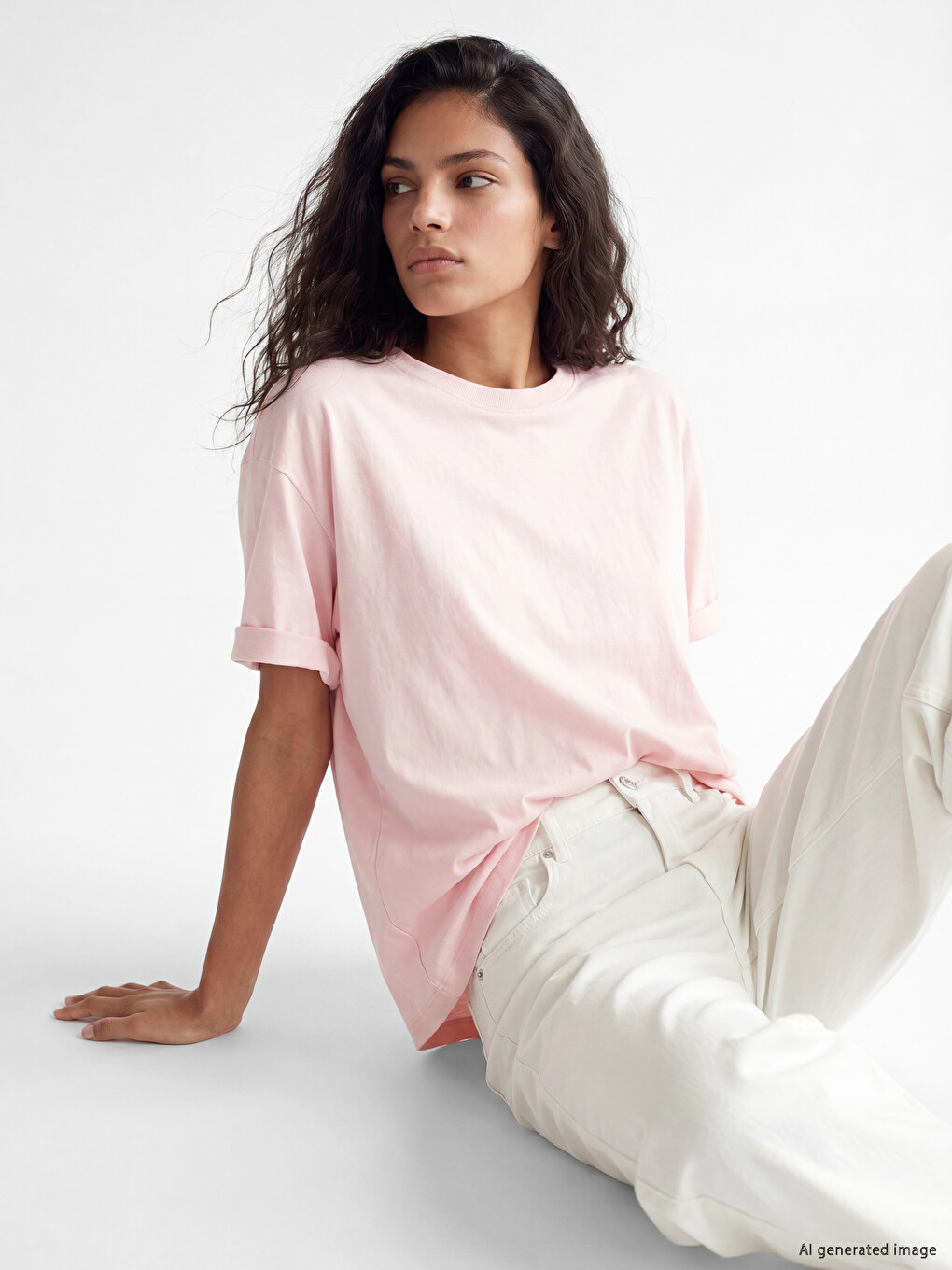 Oversize 100% Baumwolle Damen T-Shirt