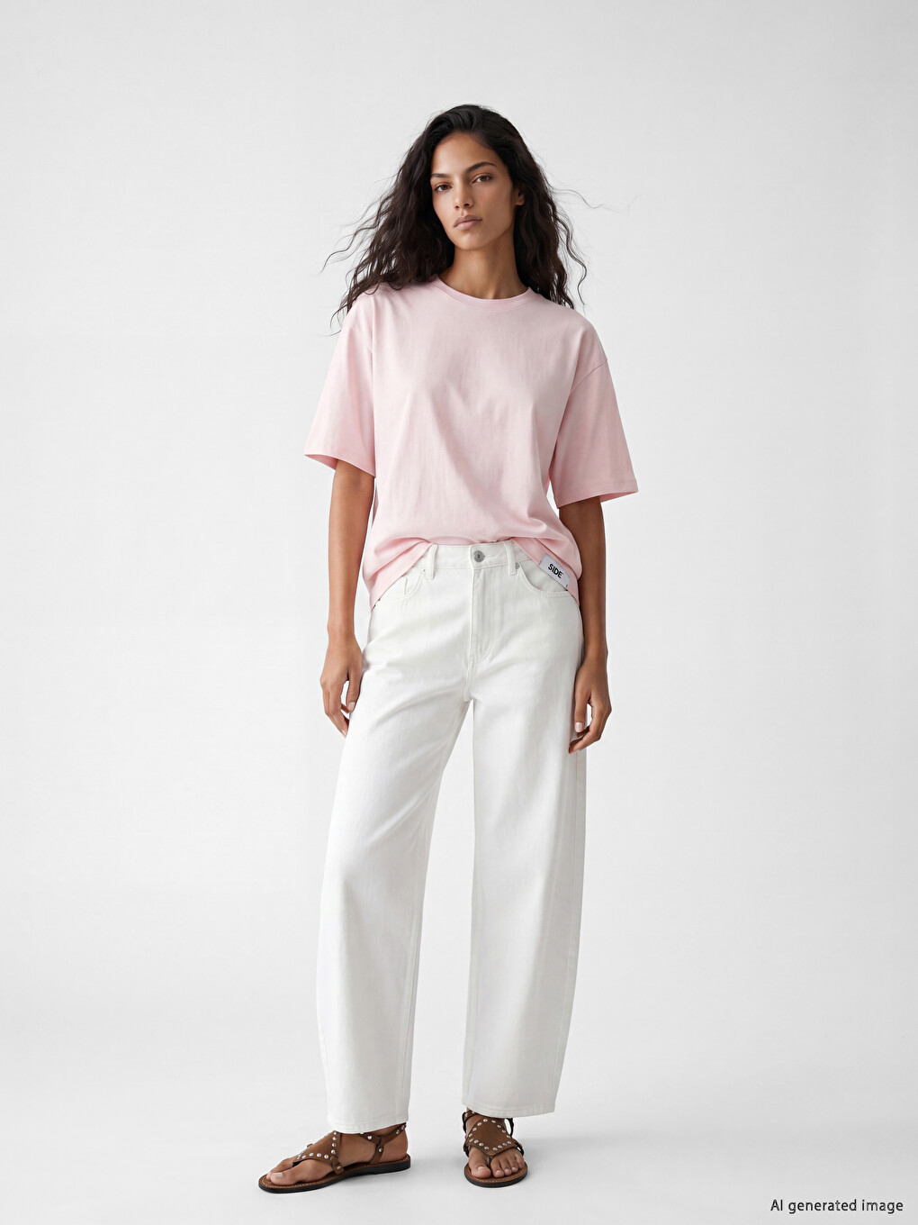 Oversize 100% Baumwolle Damen T-Shirt-1