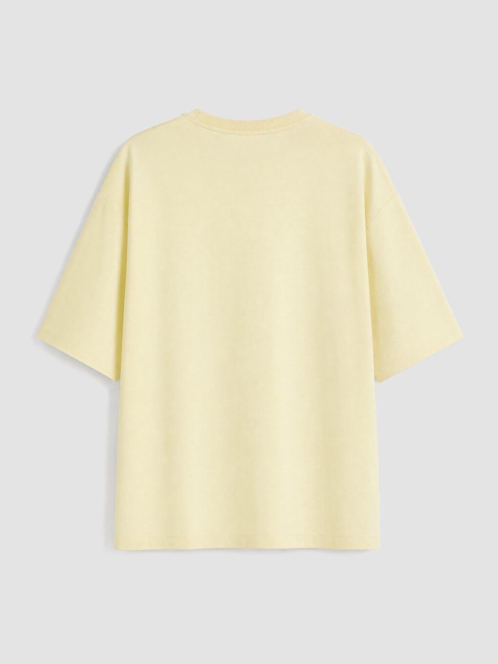 Sarı Oversize %100 Pamuklu Kadın Tişört-1