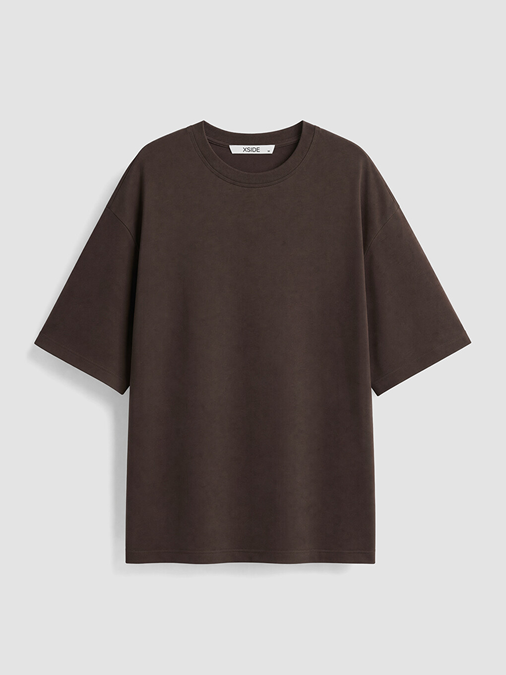 Kahverengi Oversize %100 Pamuklu Kadın Tişört