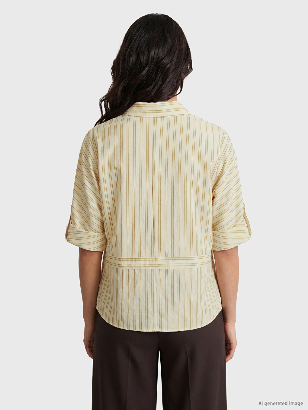 Striped Pocketed Women's Shirt-3