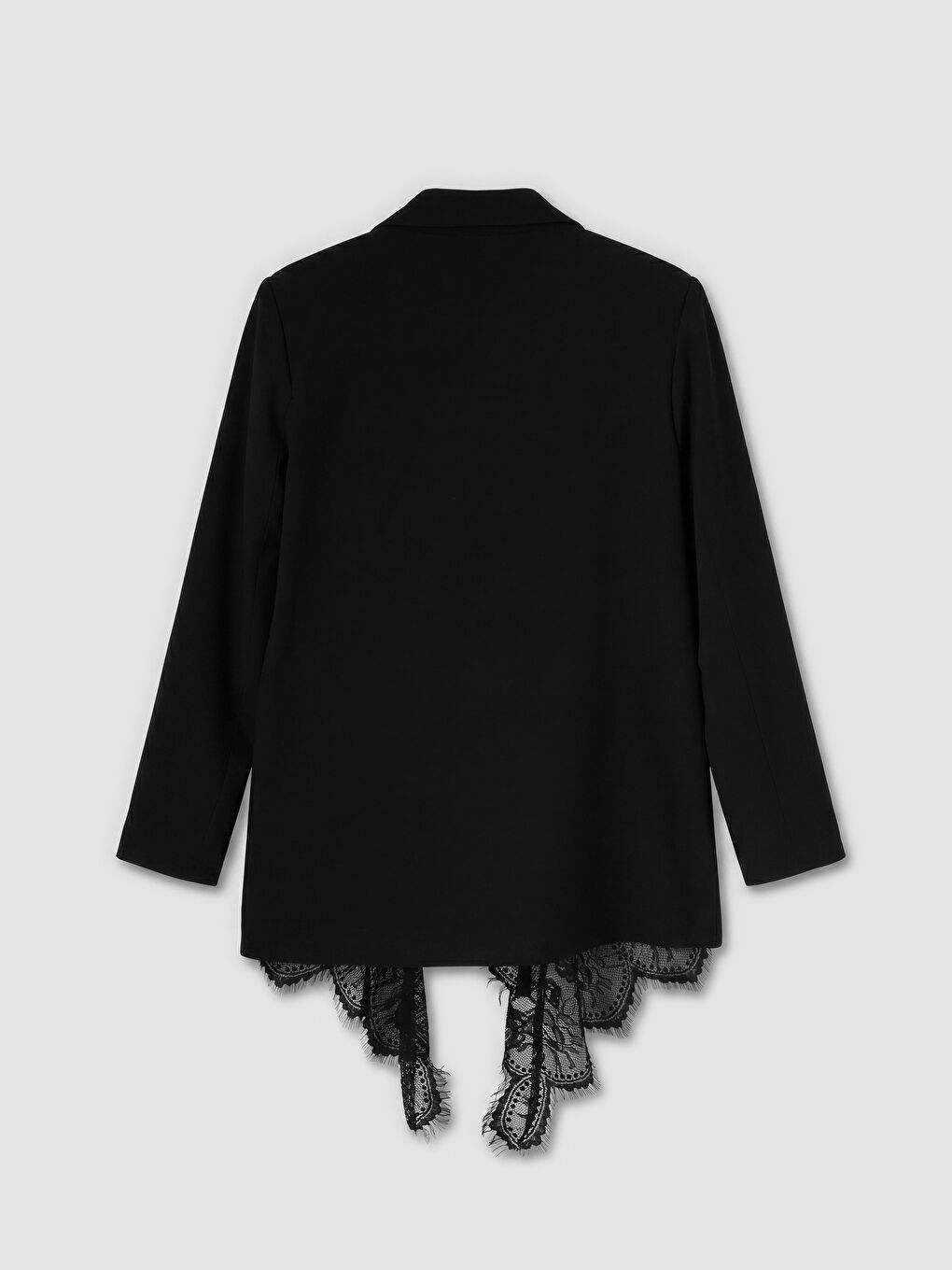 Siyah Dantel Detaylı Kadın Blazer Ceket-1