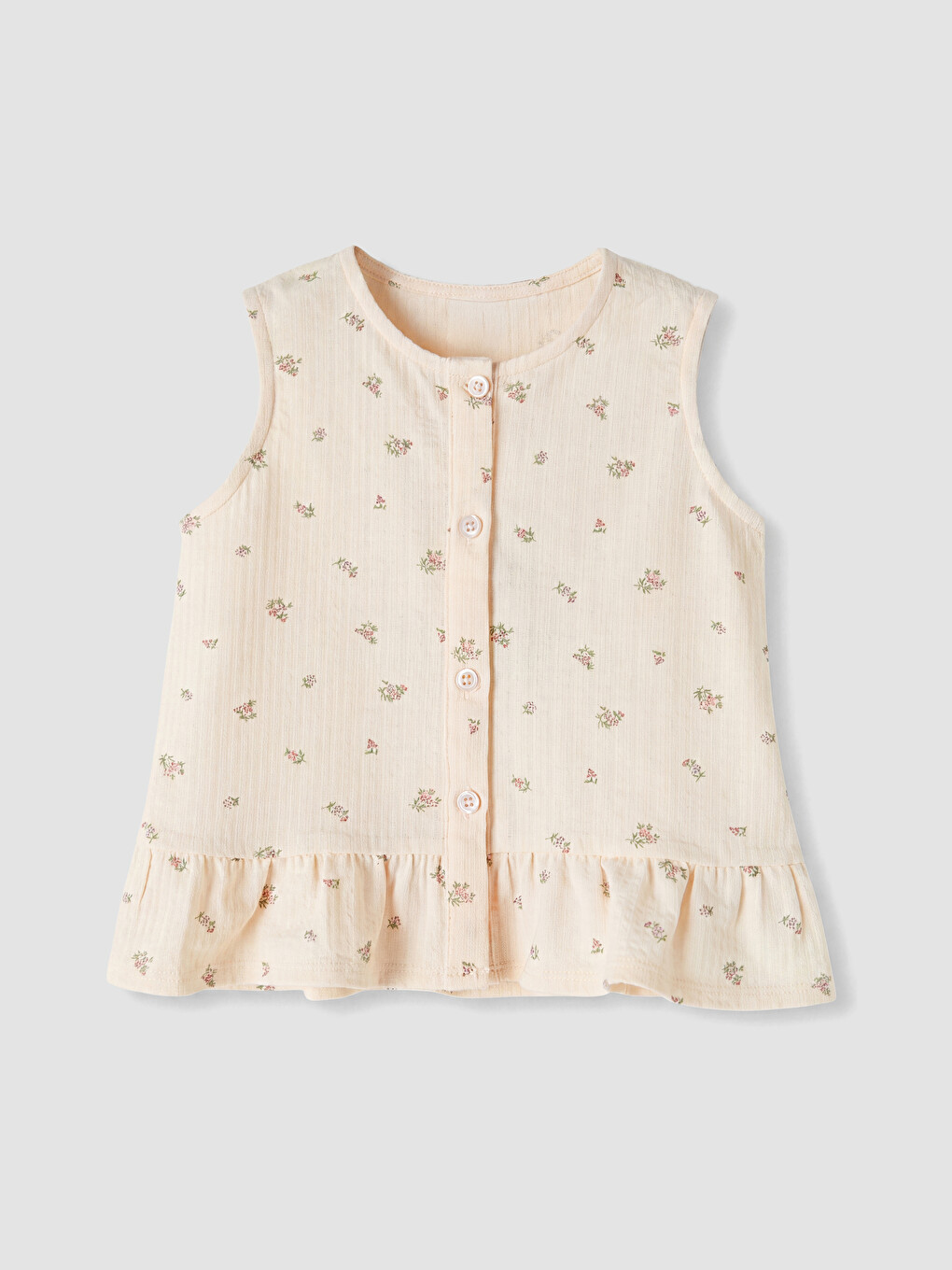 Pembe Çiçekli Kız Bebek Pijama Takımı-1