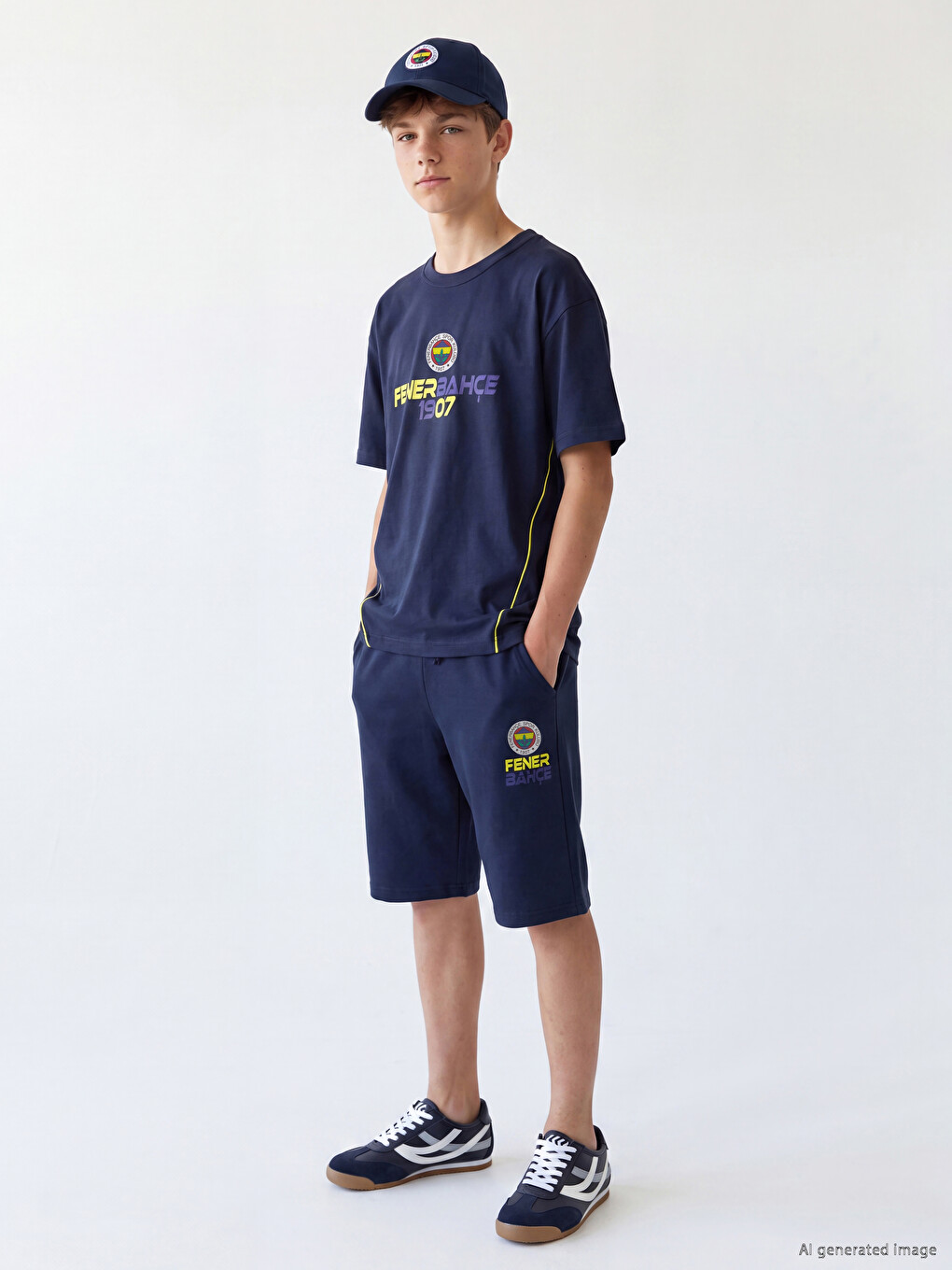 Fenerbahçe Printed Boys' Soft Touch Shorts-1