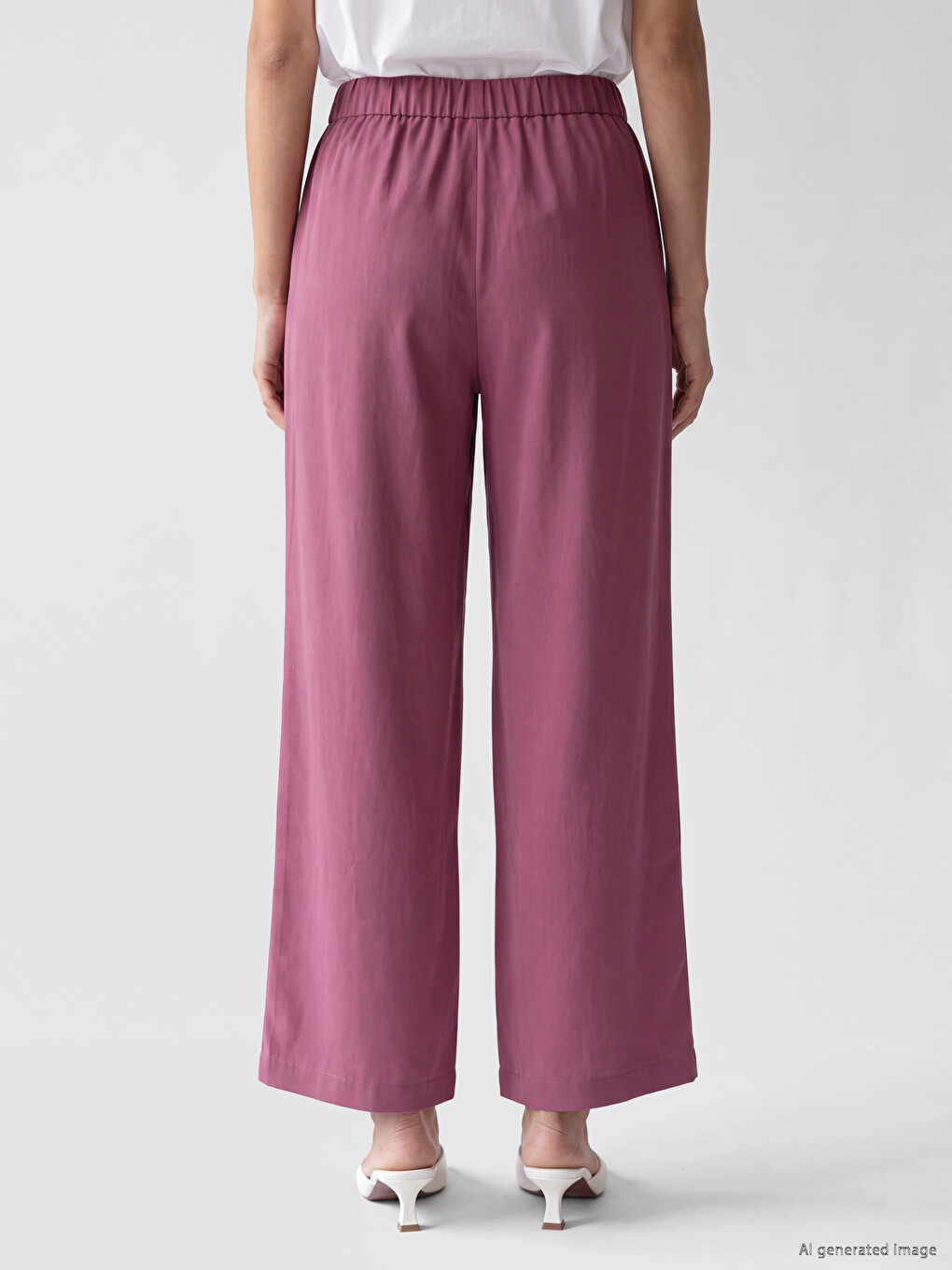 Elastic Waist Pleated Women's Dress Trousers-3
