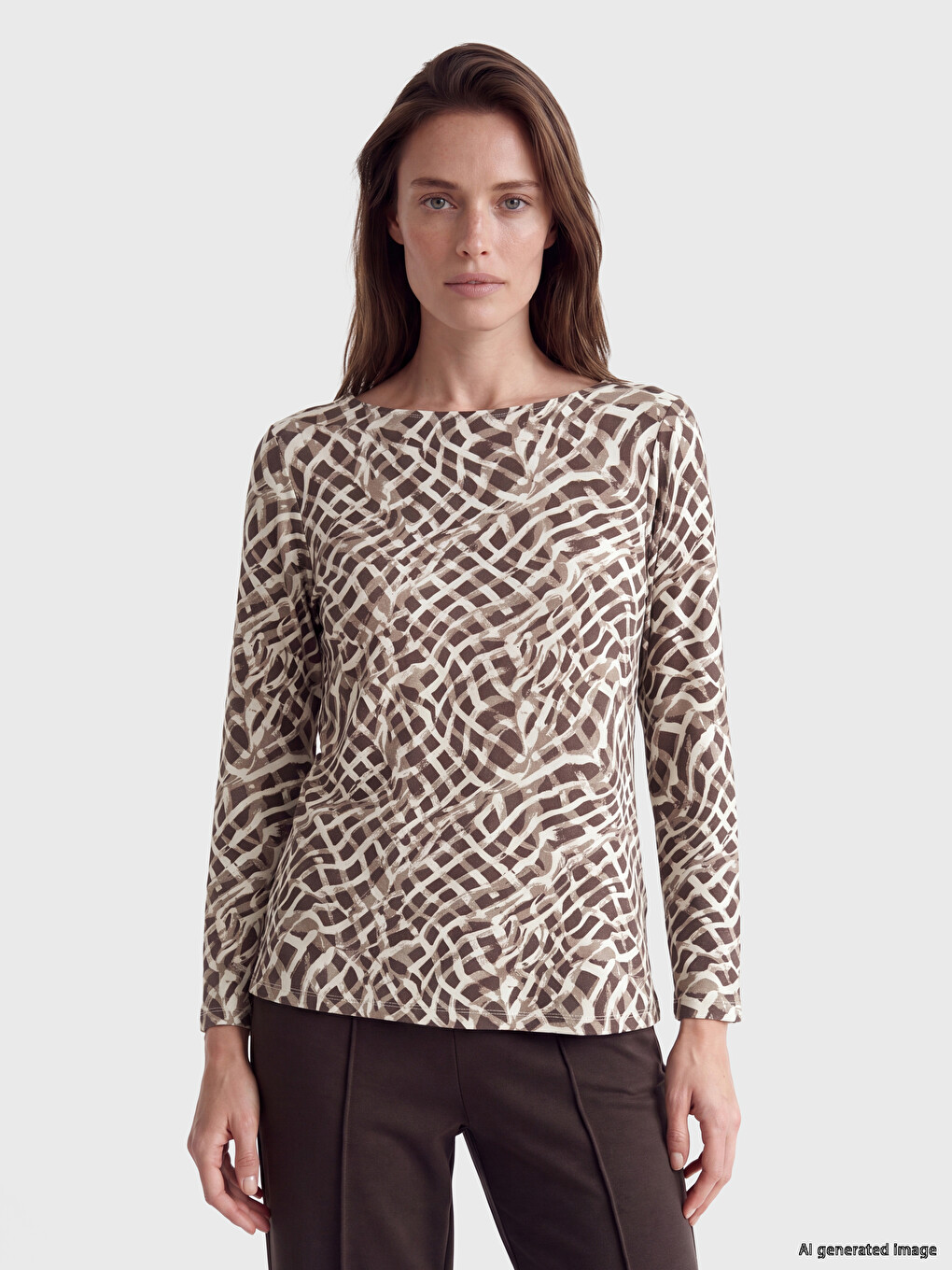 Crew Neck Patterned Women's T-shirt