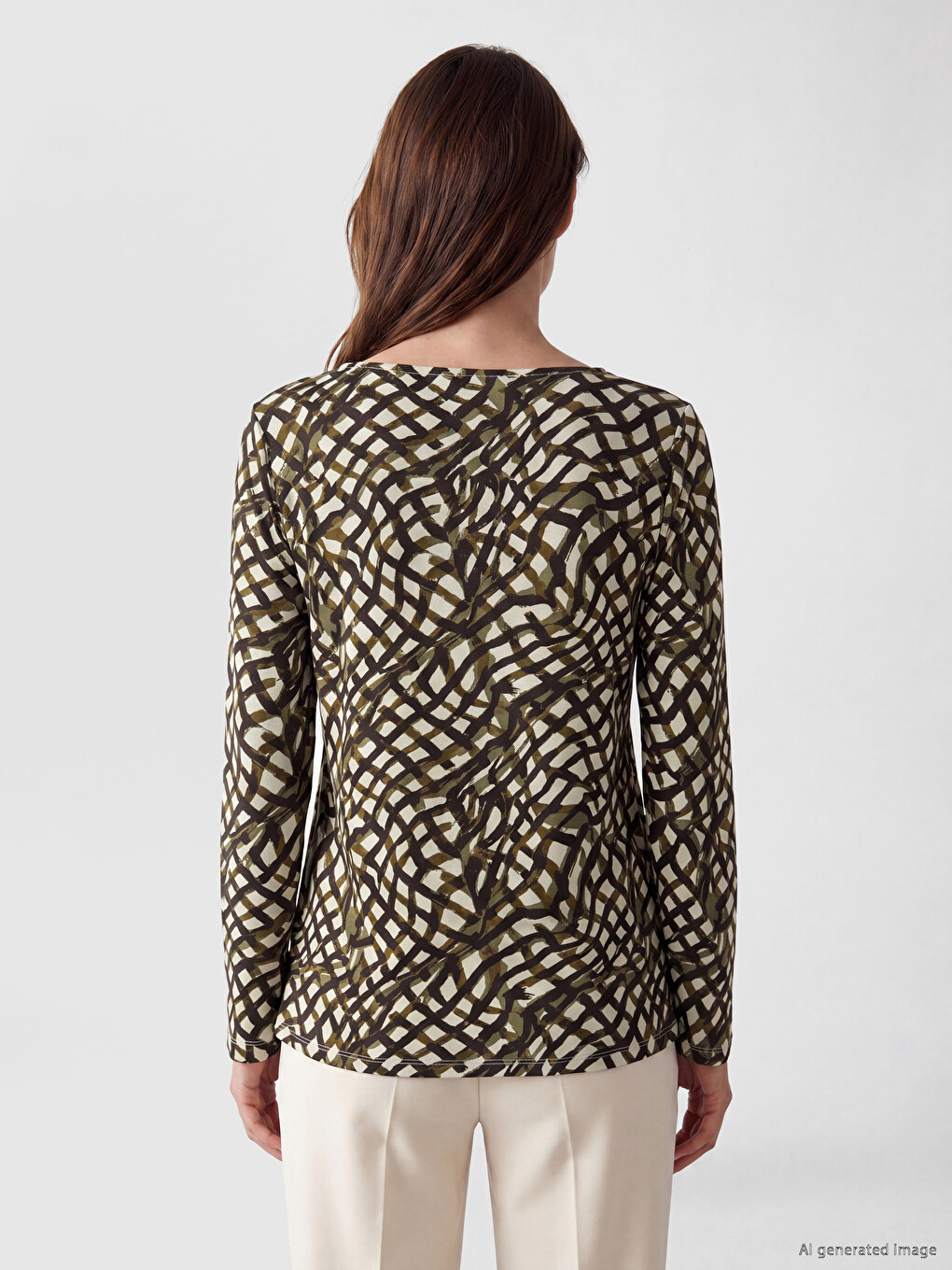 Crew Neck Patterned Women's T-Shirt-3