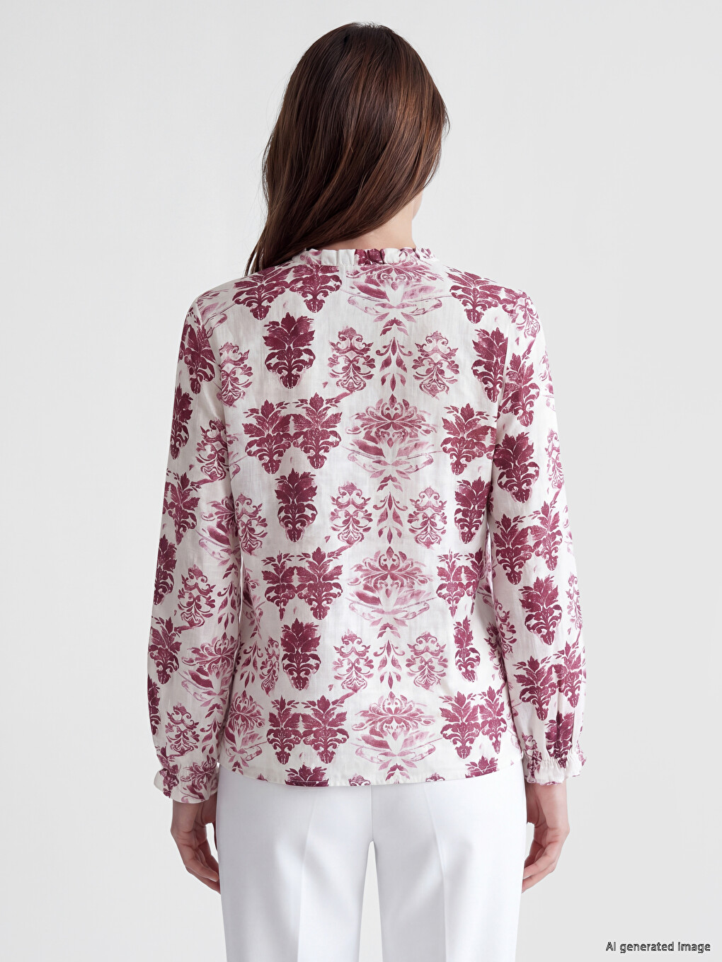 Bluza sa detaljem za vezivanje i uzorkom-3