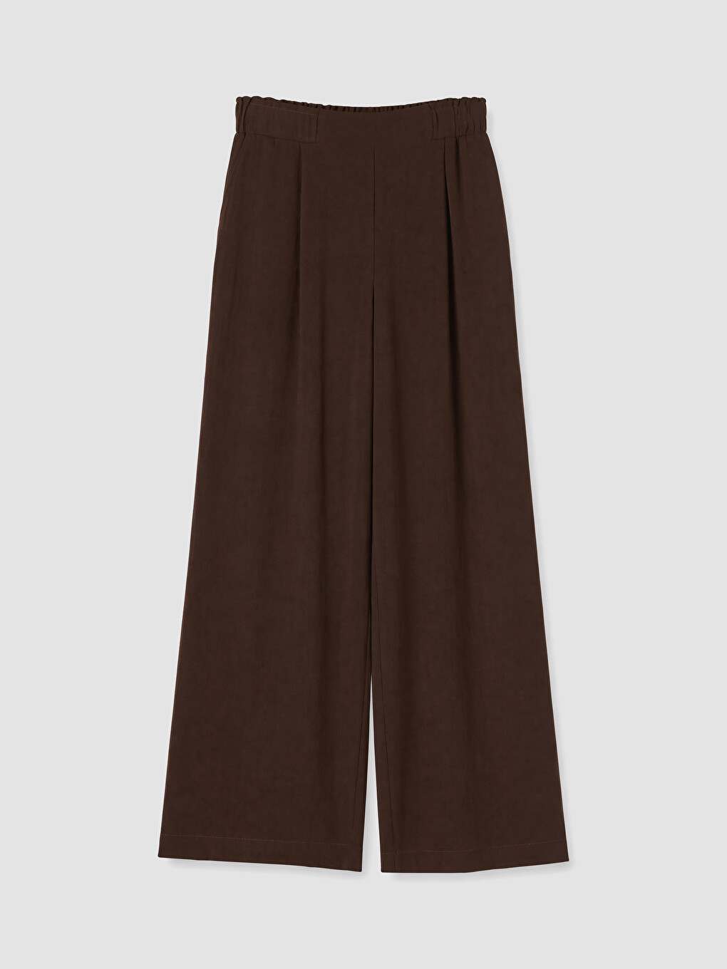 Elastic Waist Linen Blend Women's Trousers-3