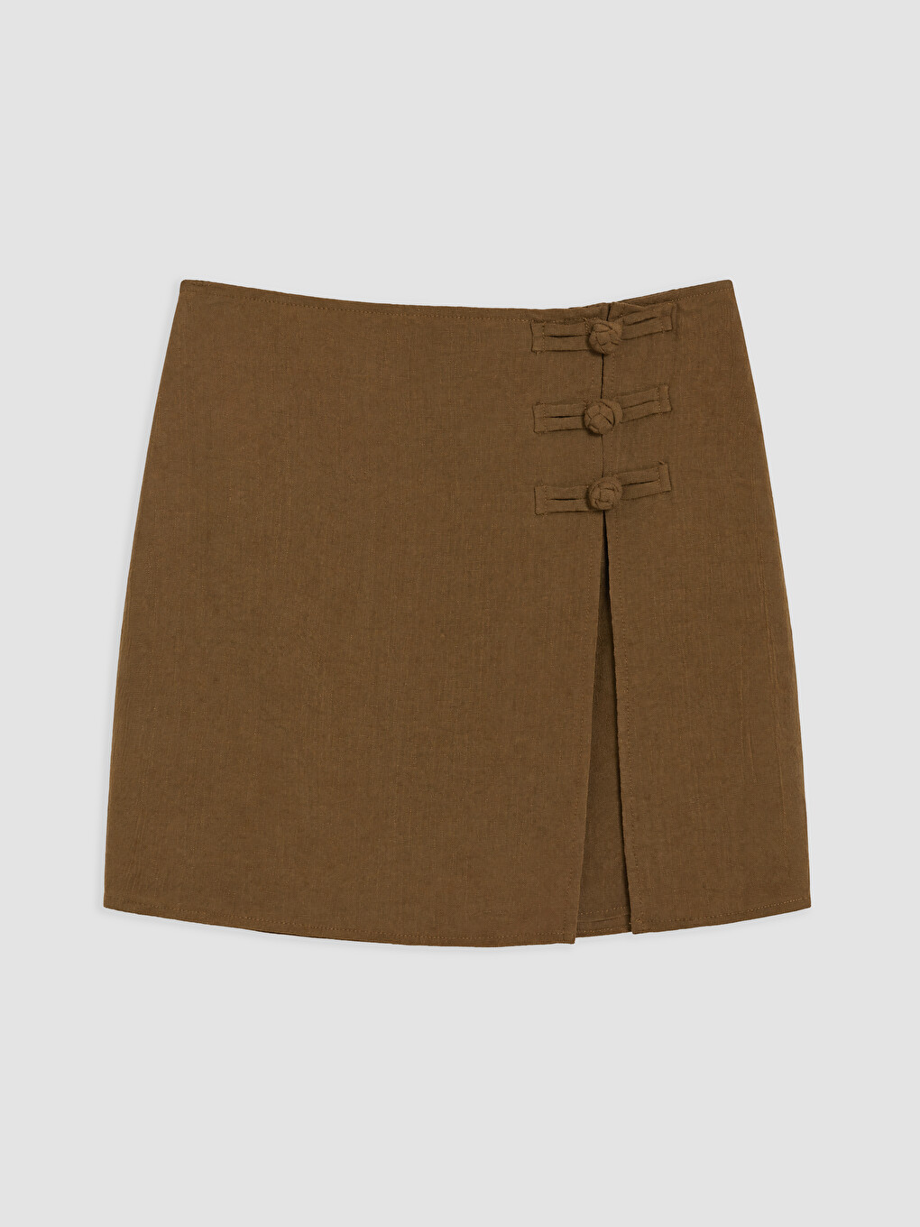 Mini Jupe-short Trapèze À Taille Haute Zippée-4