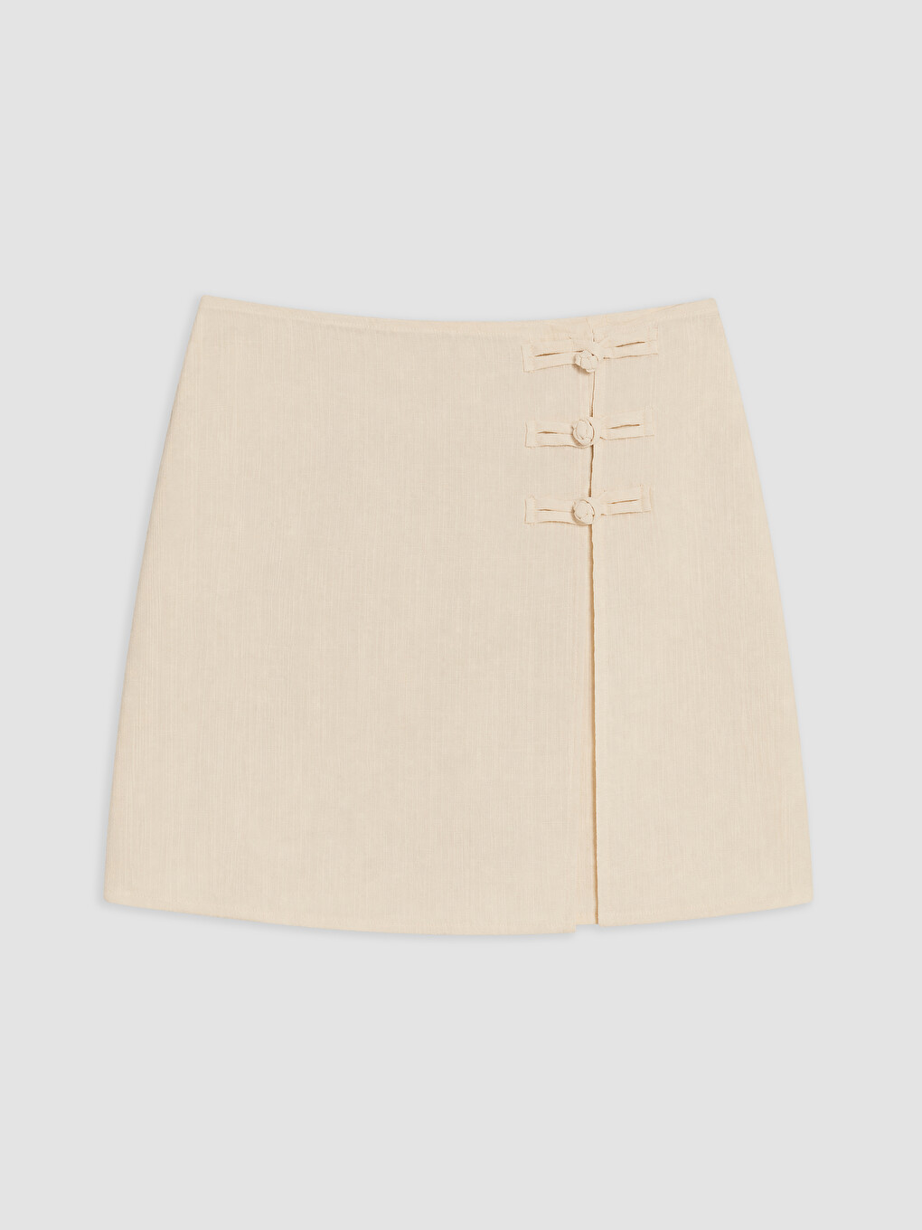 Skort Mini A-line Me Bel Të Lartë Dhe Me Zinxhir-4
