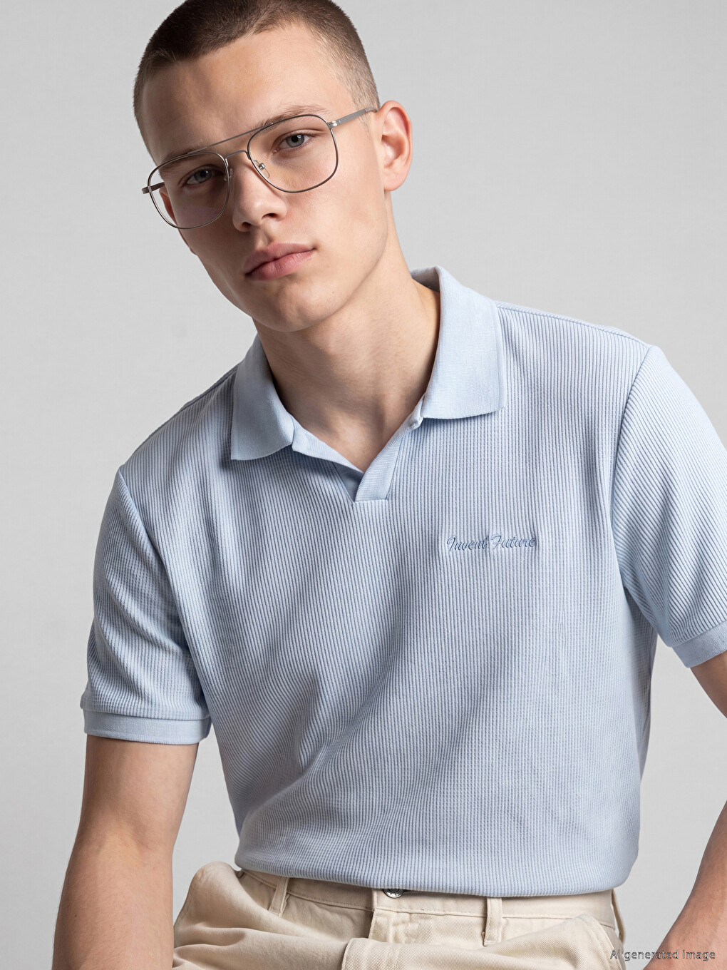 Polo Collar Embroidered Men's T-shirt