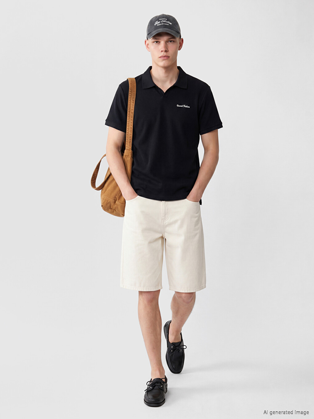 Polo Collar Embroidered Men's T-Shirt-1