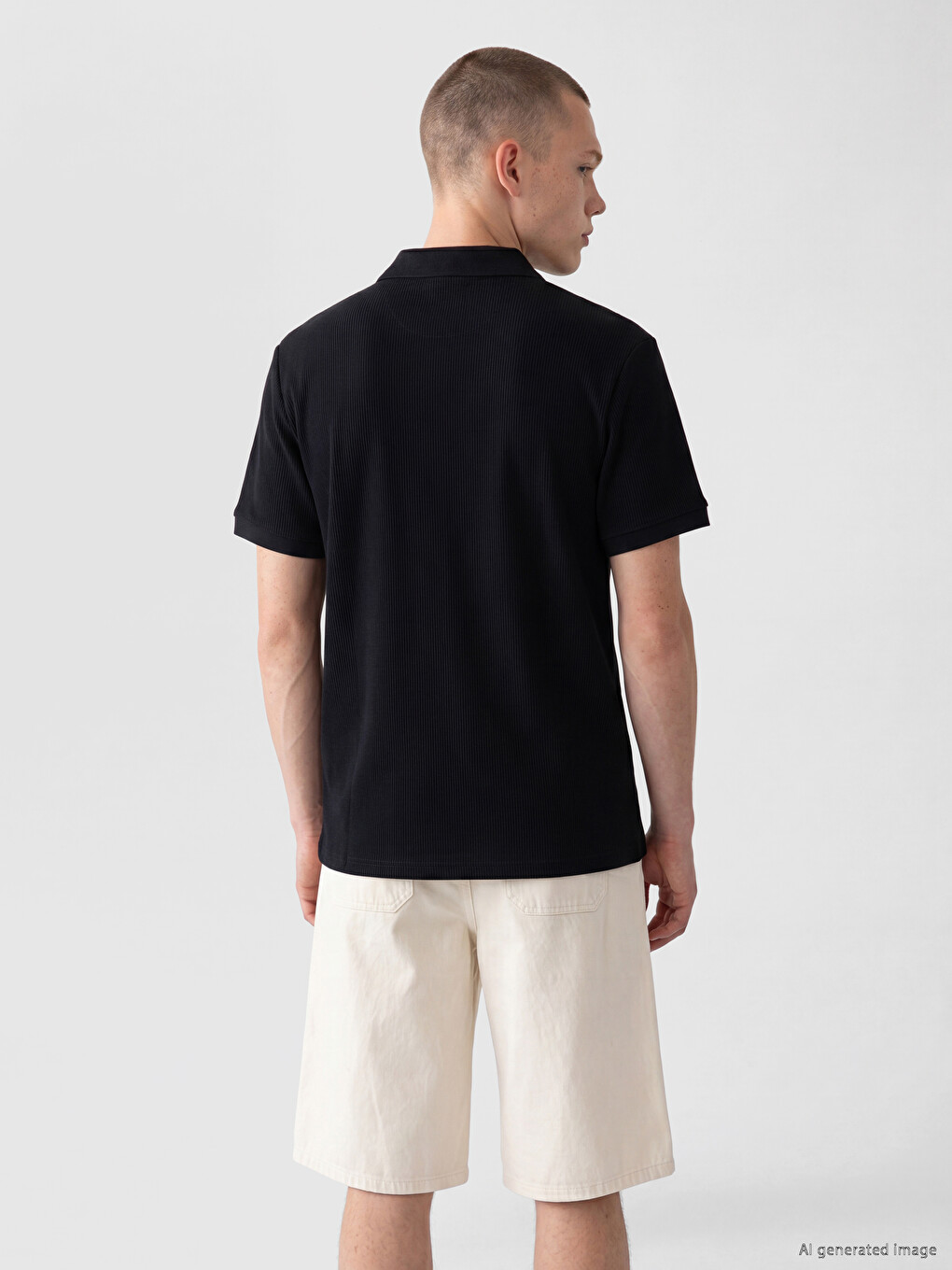 Polo Collar Embroidered Men's T-Shirt-3