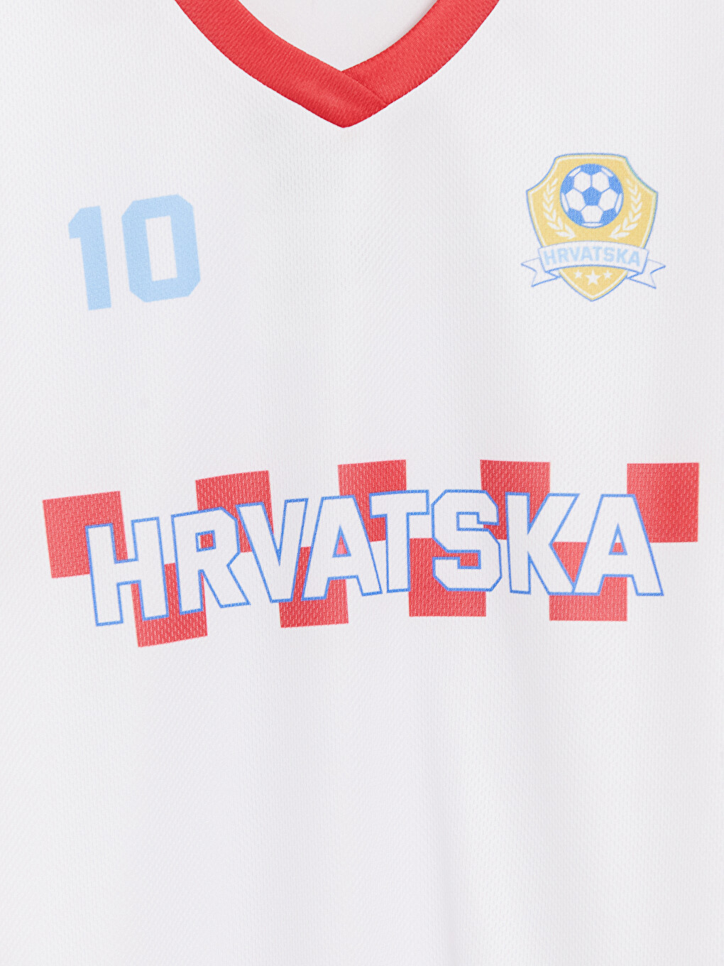 Beyaz Hırvatistan Baskılı Kız Çocuk Forma Tişört-2