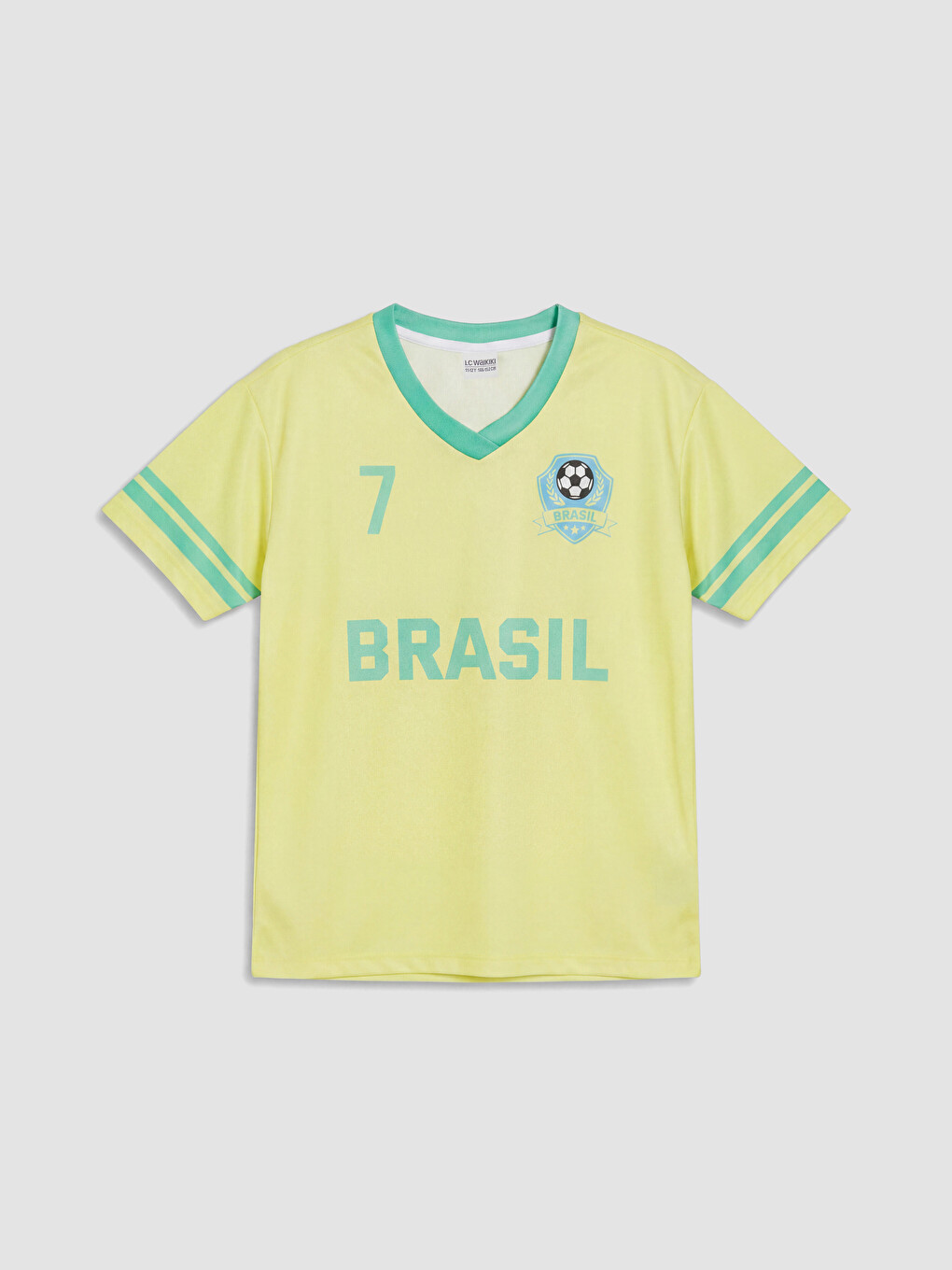 Sarı Brasil Baskılı Kız Çocuk Tişört-1