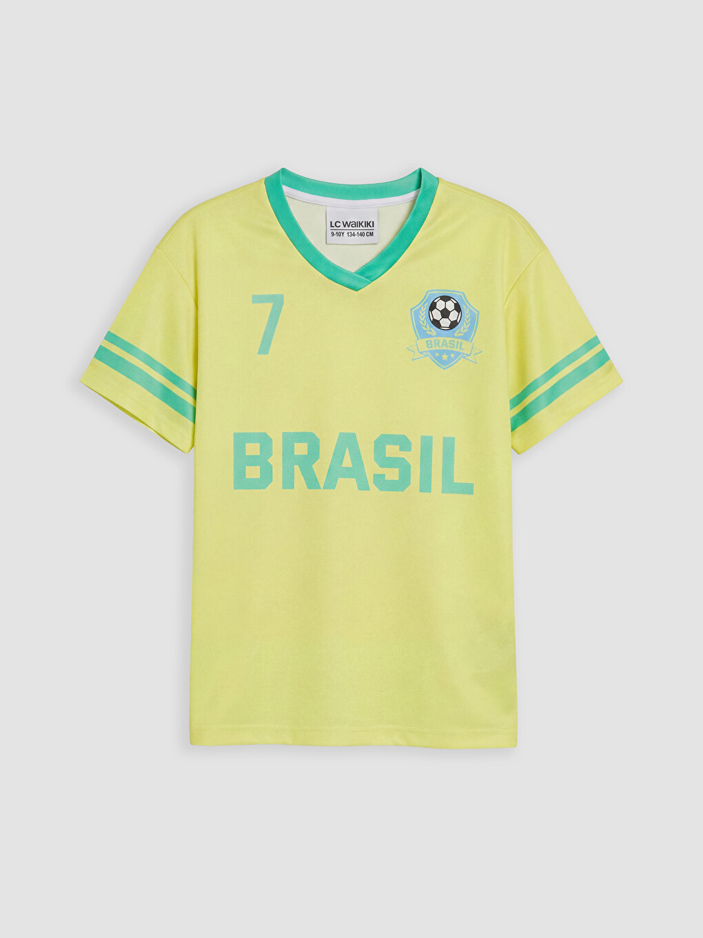 Sarı Brasil Baskılı Kız Çocuk Tişört