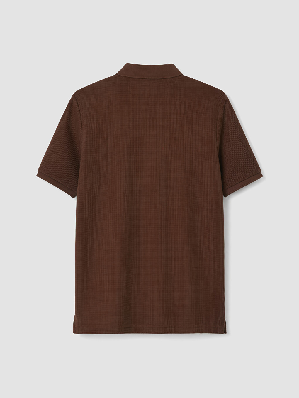 Kahverengi Polo Yaka Nakışlı Erkek Tişört-2