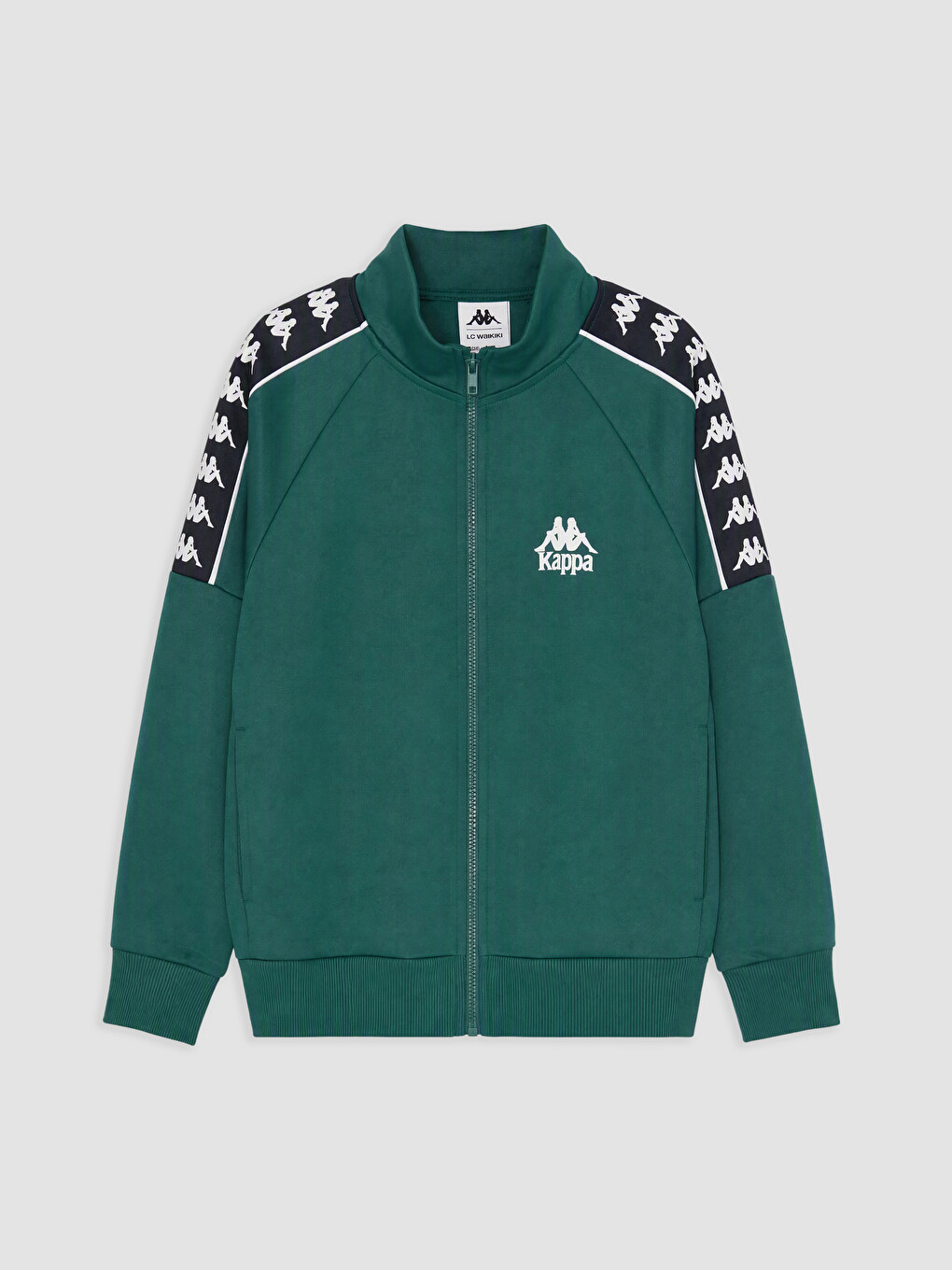 Yeşil Baskılı Erkek Çocuk Fermuarlı Sweatshirt-1