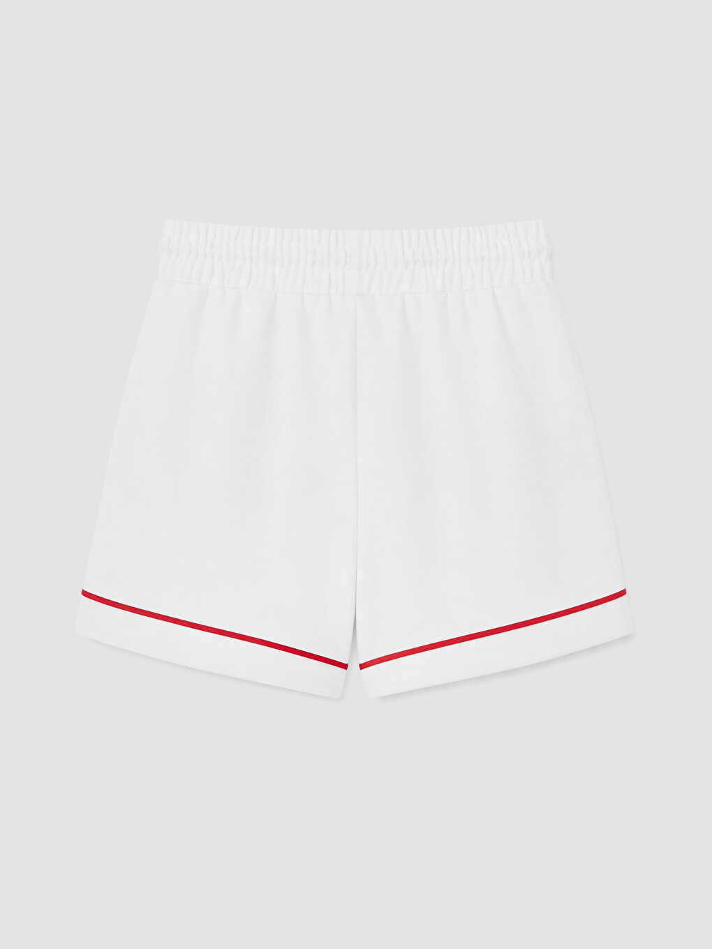 Beyaz Beli Lastikli Soft Touch Kadın Spor Şort-3