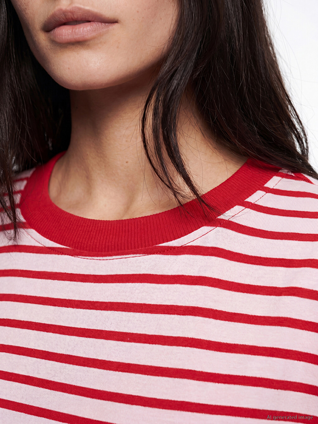Striped Oversize 100% Cotton Women's T-shirt-3