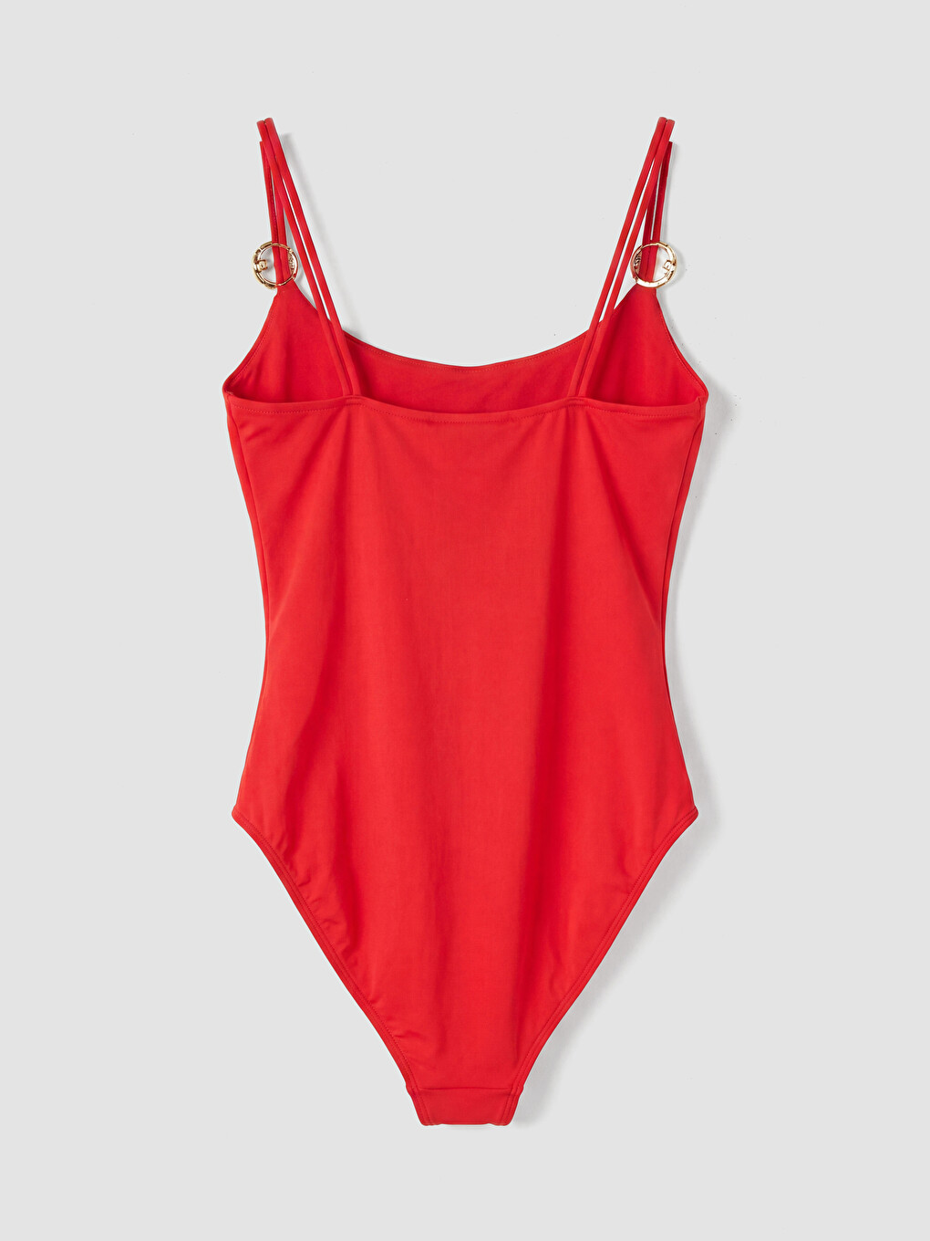 Kırmızı U Yaka Kadın Bodysuit-1