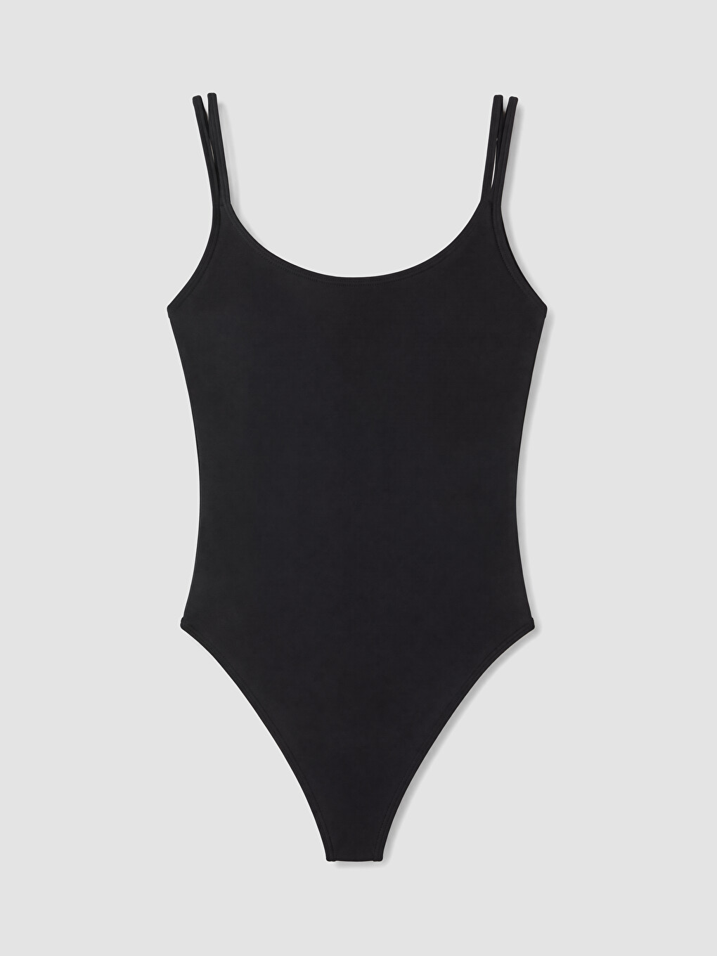 Siyah U Yaka Kadın Bodysuit-1
