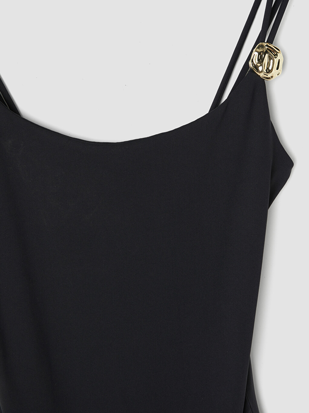 Siyah U Yaka Kadın Bodysuit-2