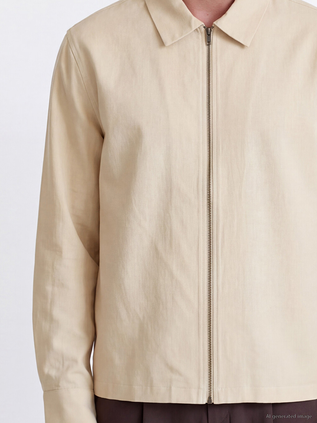 Man Beige Overshirt-2
