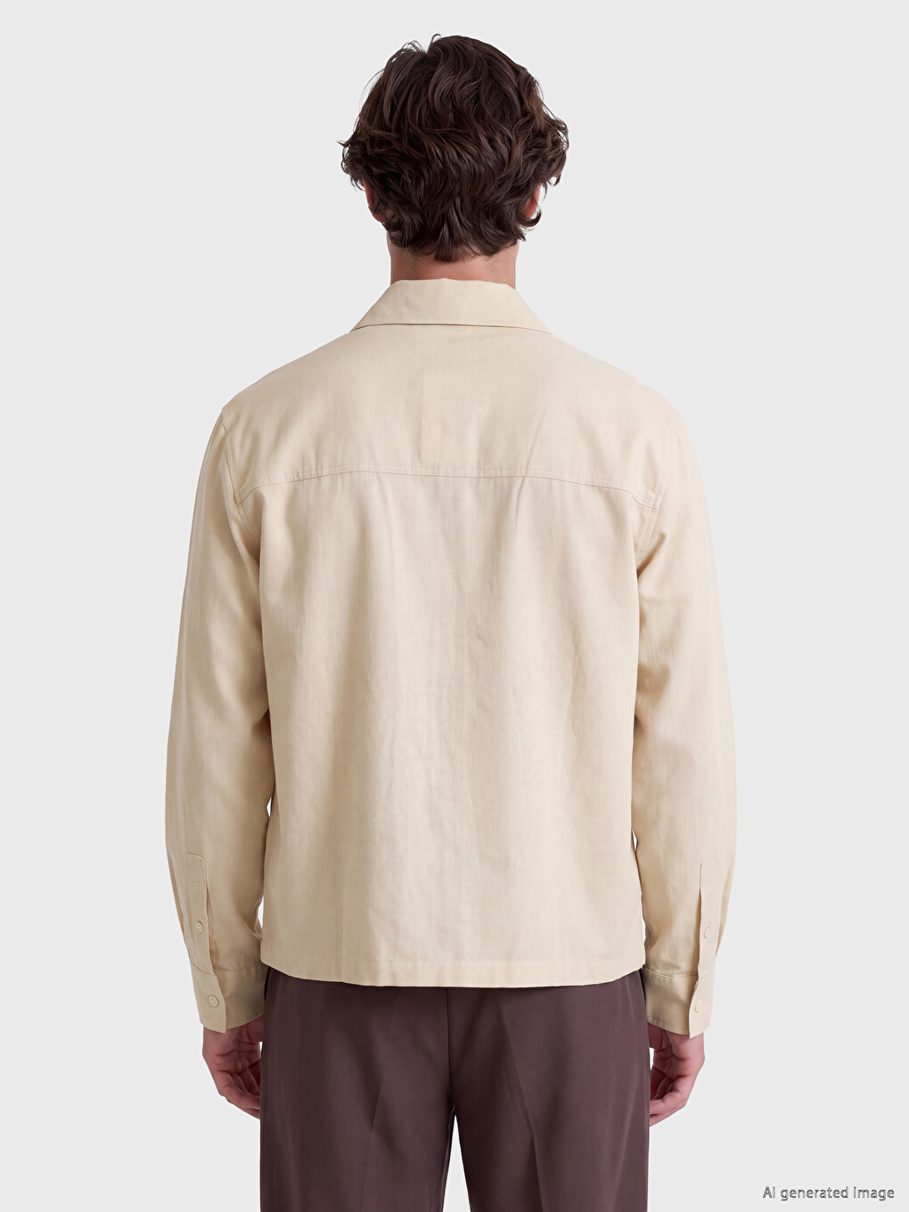 Man Beige Overshirt-3