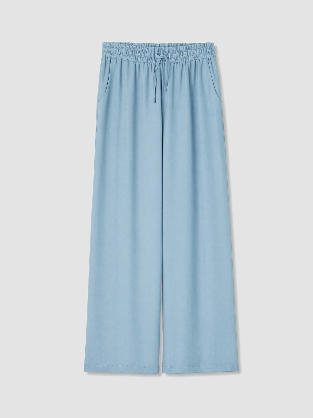 Elastic Waist Wide Leg Women's Trousers-4