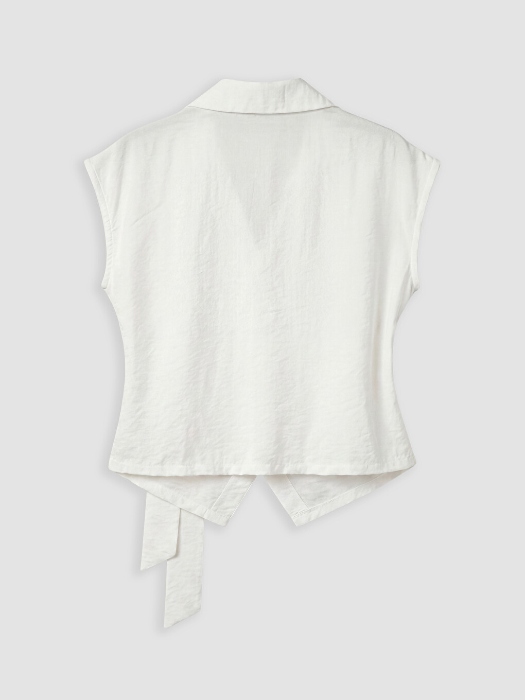 Wrap Cut Tie-up Women's Shirt-2