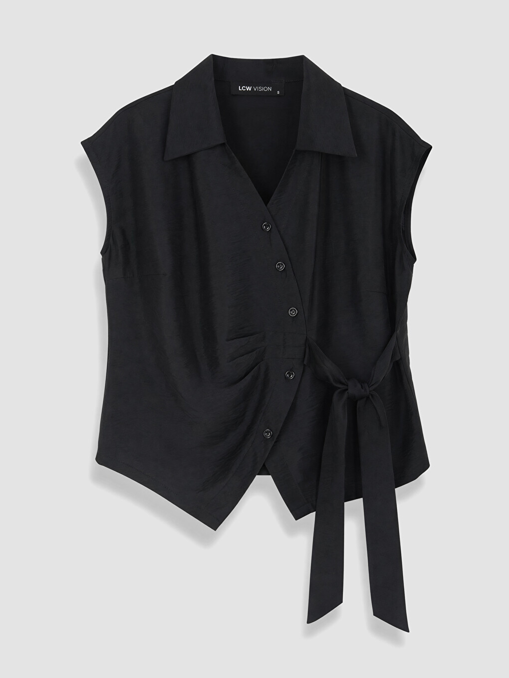 Wrap Cut Tie-up Women's Shirt