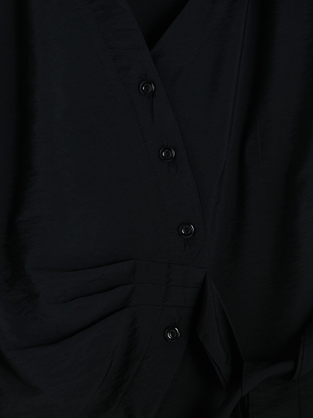 Wrap Cut Tie-up Women's Shirt-2