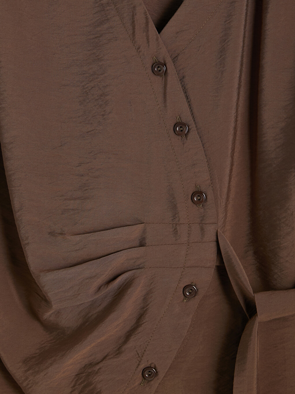 Wrap Cut Tie-up Women's Shirt-2