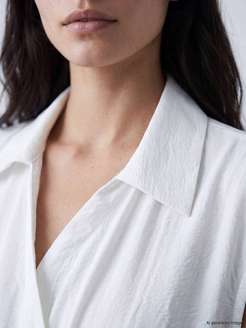 Wrap Cut Tie-up Women's Shirt-2