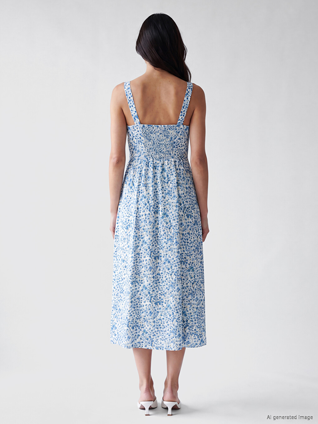Floral Fitted Waist Dress-3