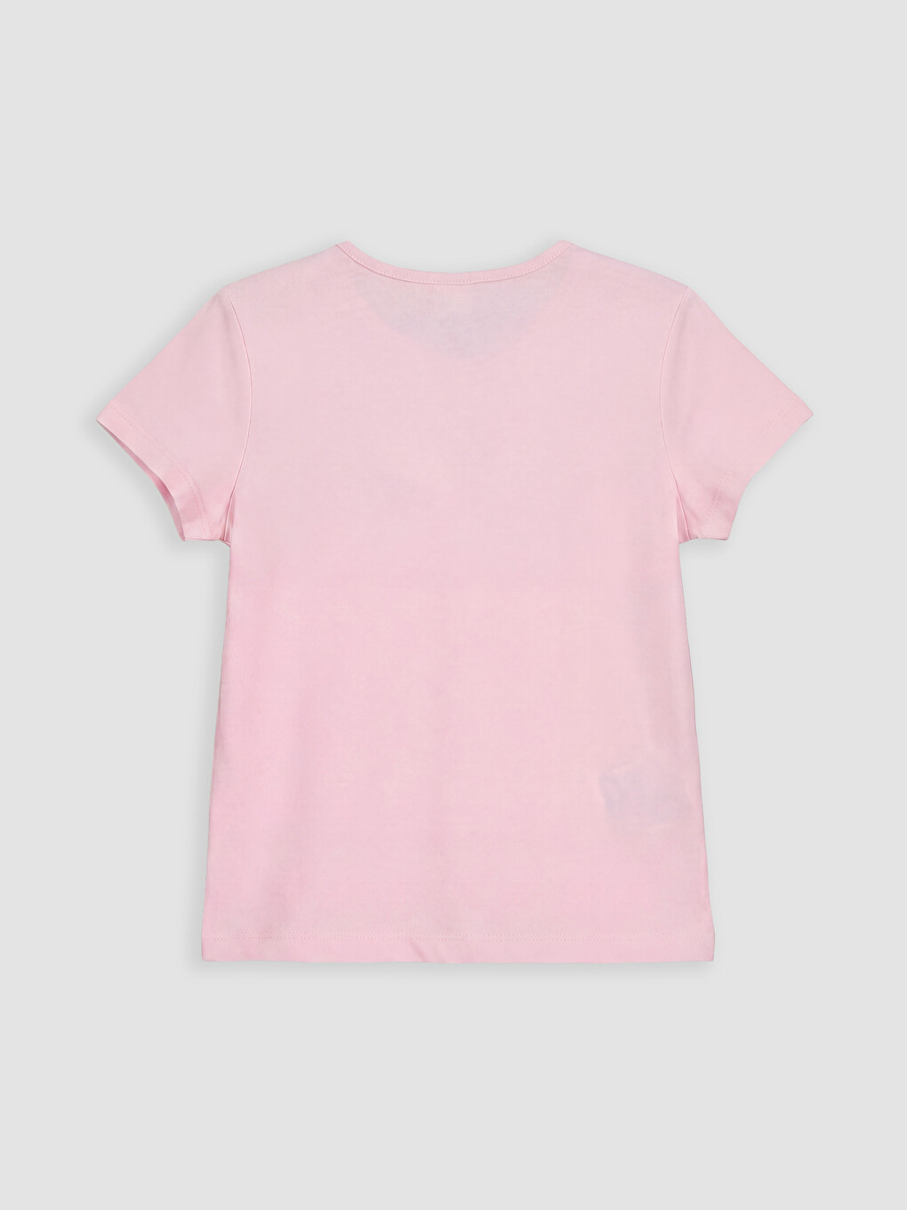 Pembe Bisiklet Yaka Maymun Baskılı Kız Çocuk Pijama Üstü-1