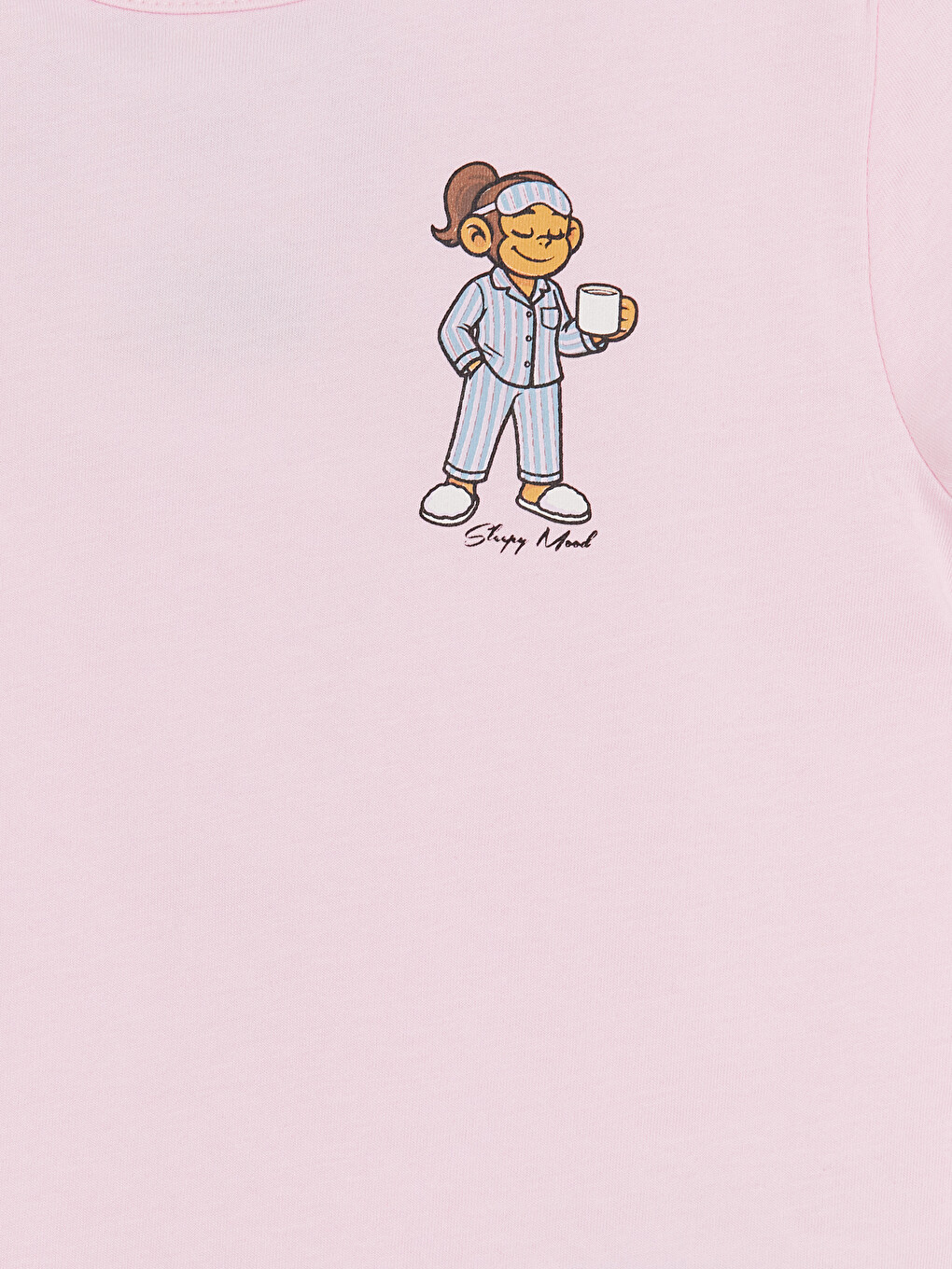 Pembe Bisiklet Yaka Kız Çocuk Şortlu Pijama Takımı-5